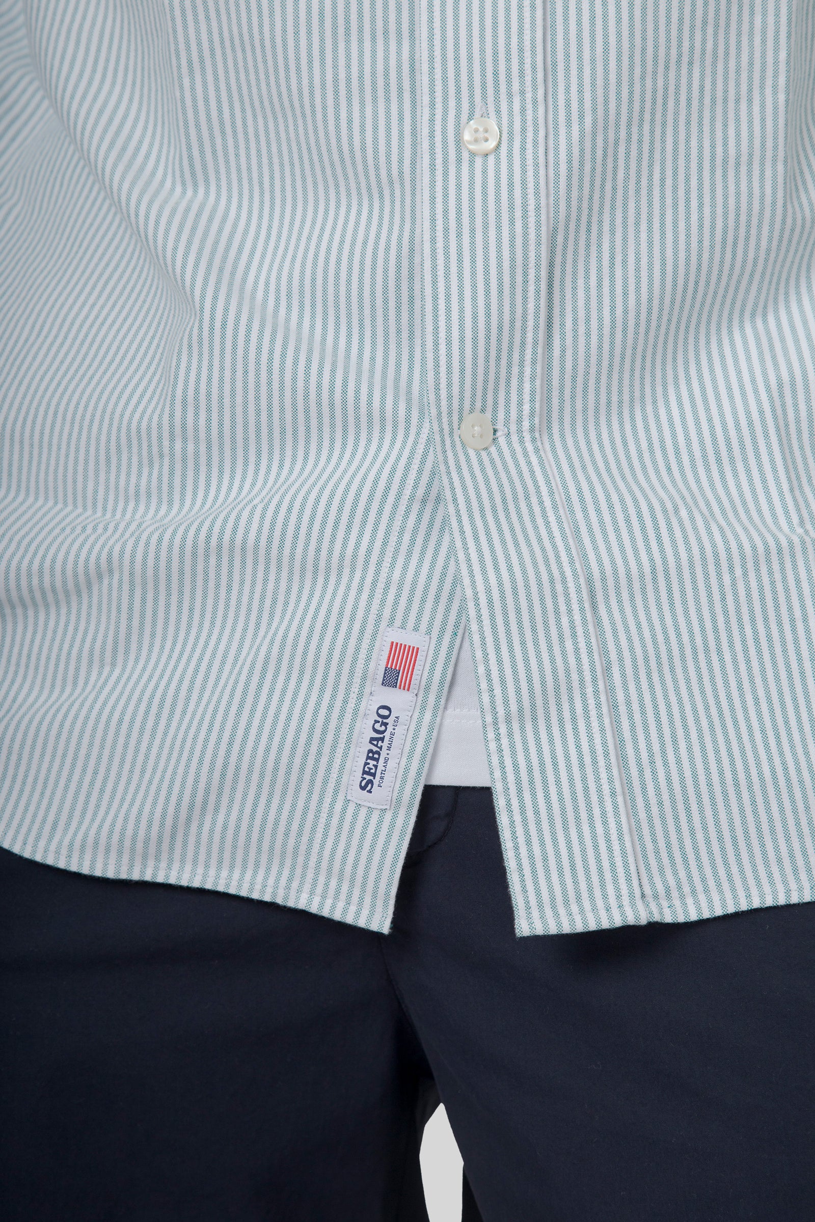 Sebago Camicia Doubling Ox Bianco/verde Unisex - 7