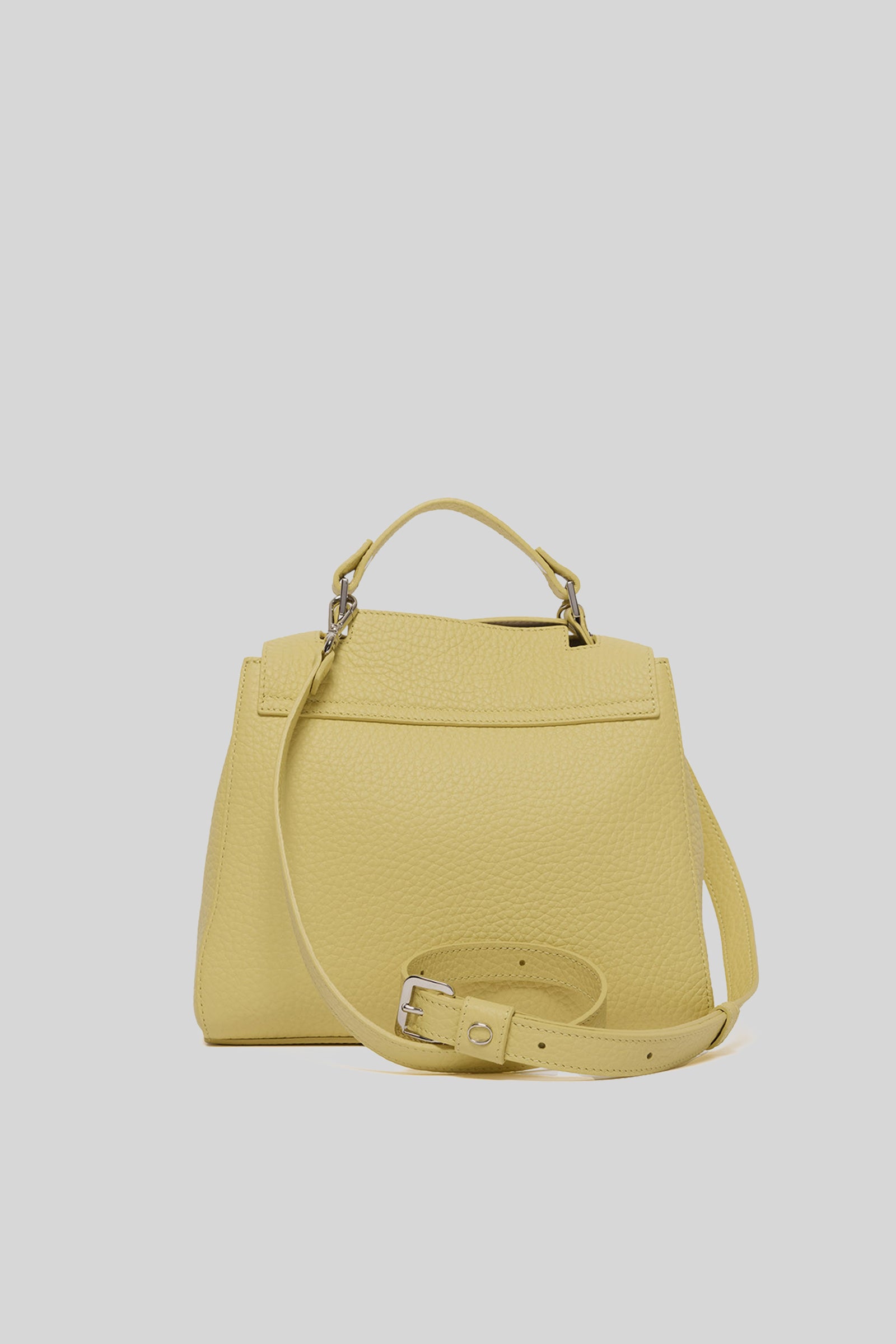 Orciani Borsa Sveva Piccola In Pelle Soft Con Tracolla Giallo Donna - 3