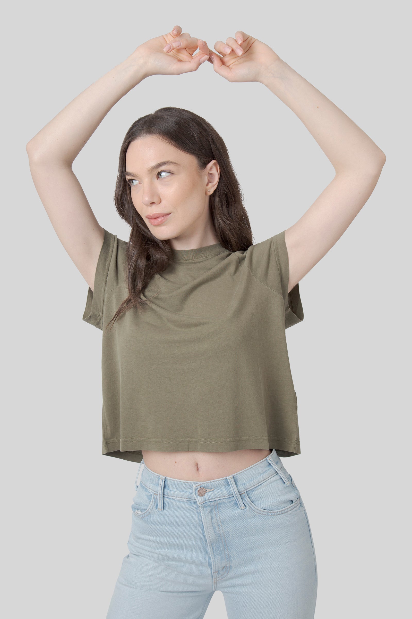 Absolut Cashmere T-shirt Lyocell Tricia Verde Oliva Donna - 3