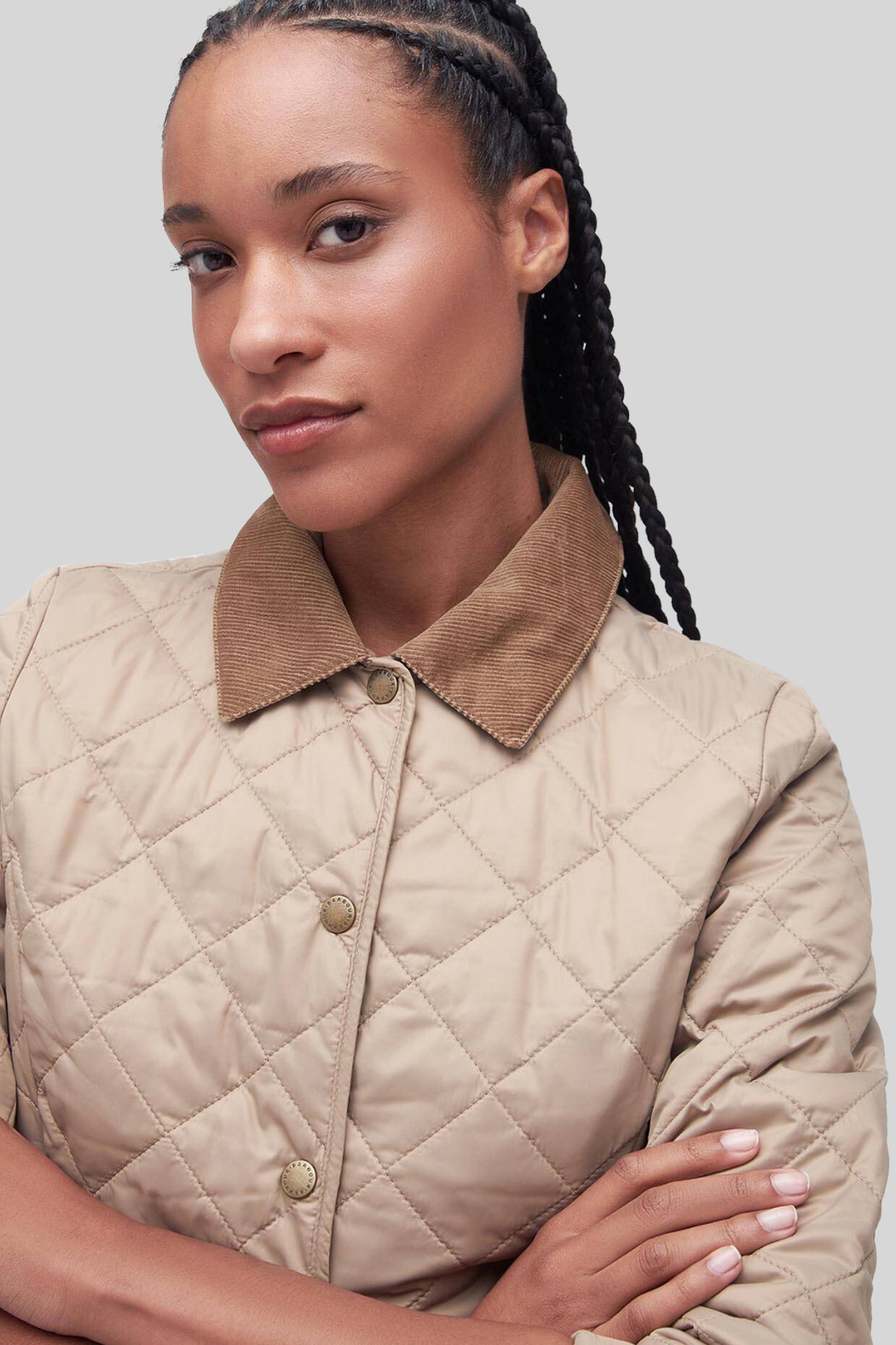 Barbour Deveron Quilt Beige Donna - 5