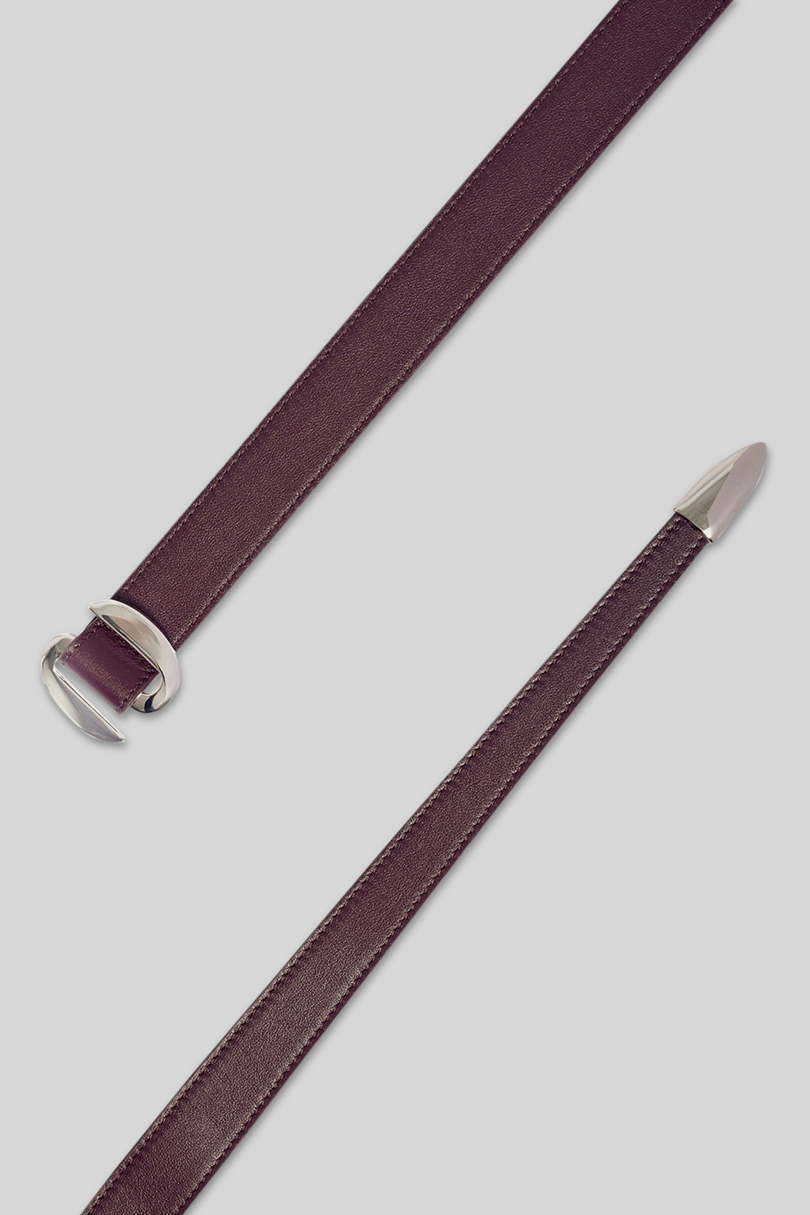 Orciani Cintura Punta Lunga In Pelle Nappa Bordeaux Donna - 3