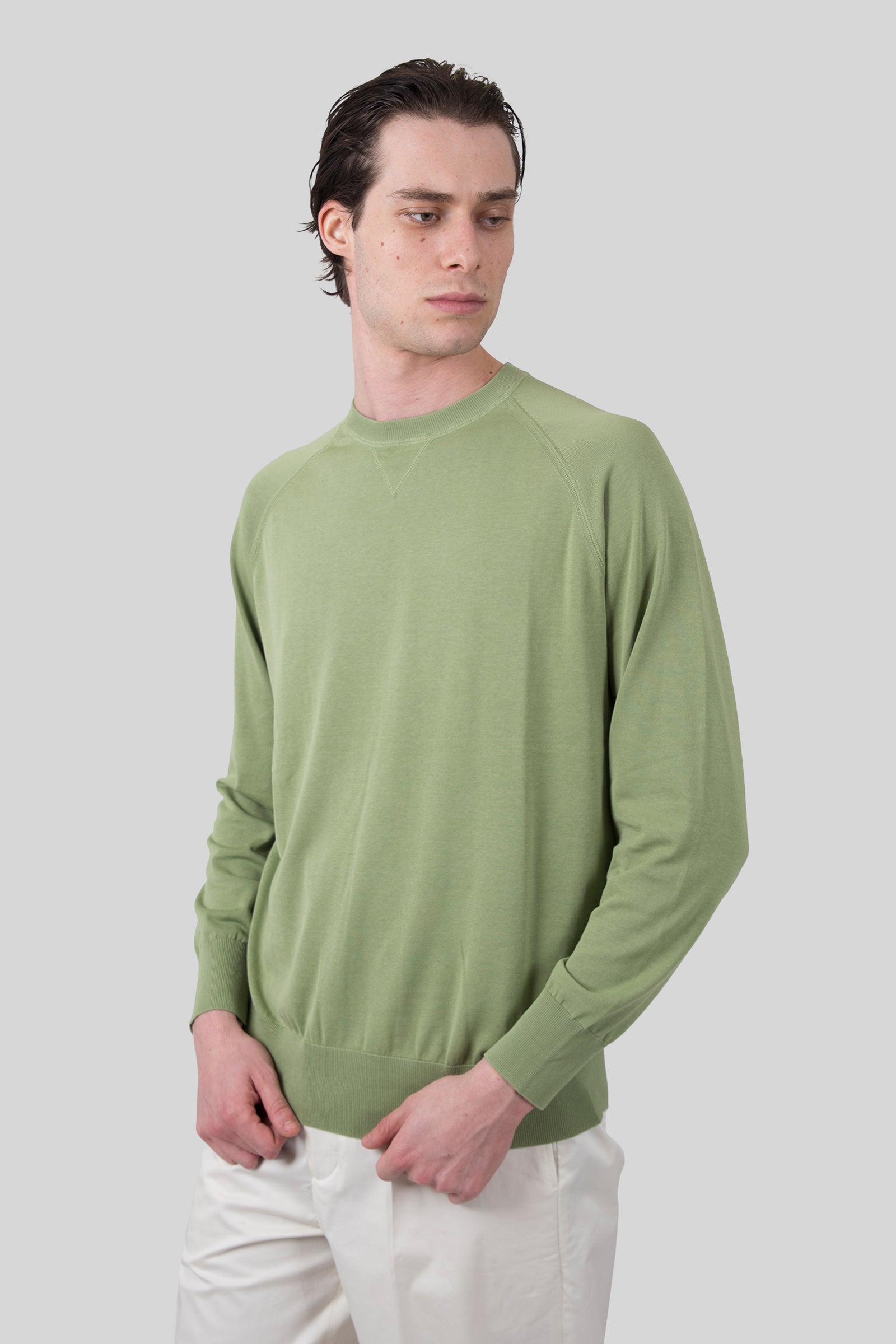 Aspesi Maglia Girocollo In Cotone Pistacchio Donna - 1