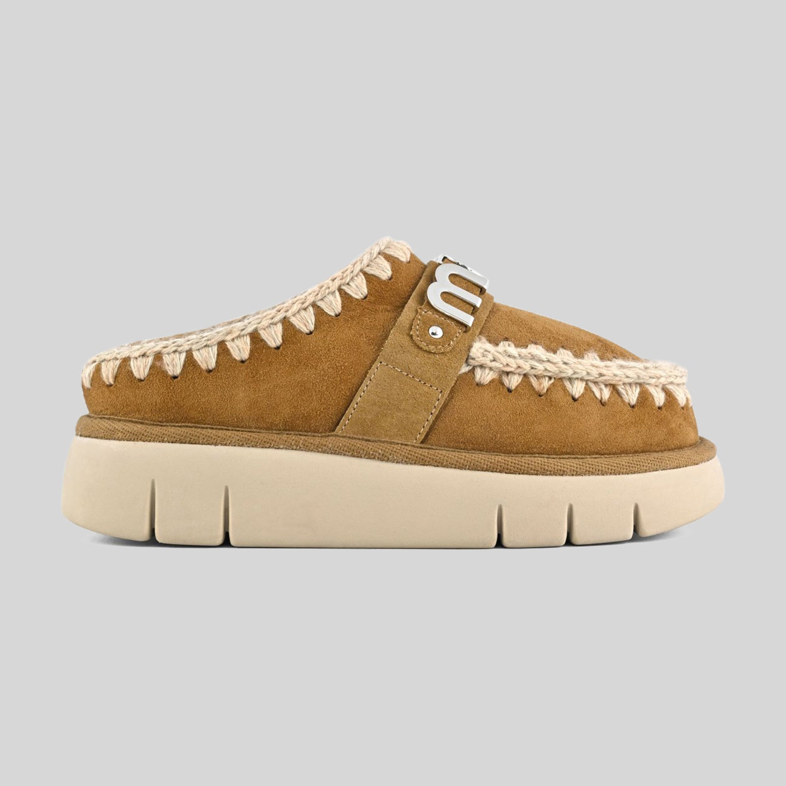 Mou Bounce Clog Metal Logo Cognac Donna - 6