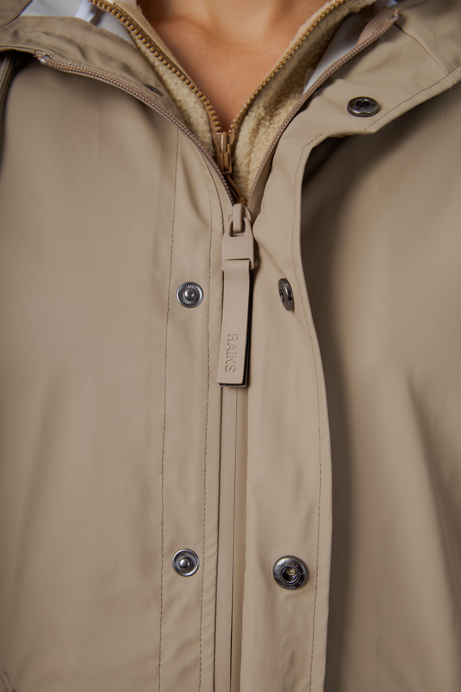 Rains Fishtail Jacket Beige Donna - 7