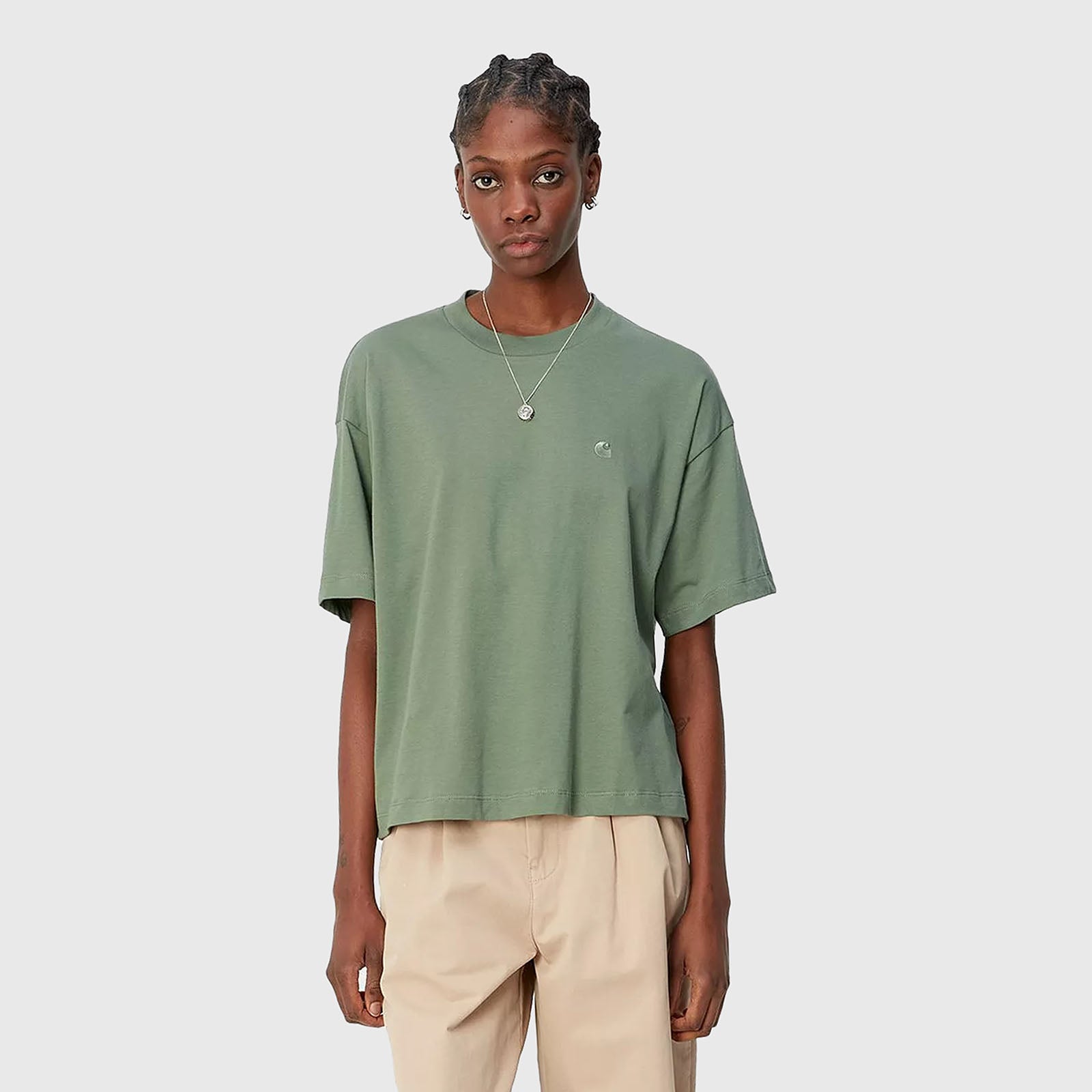 Carhartt Wip W' S/s Chester T-shirt Verde Donna - 5