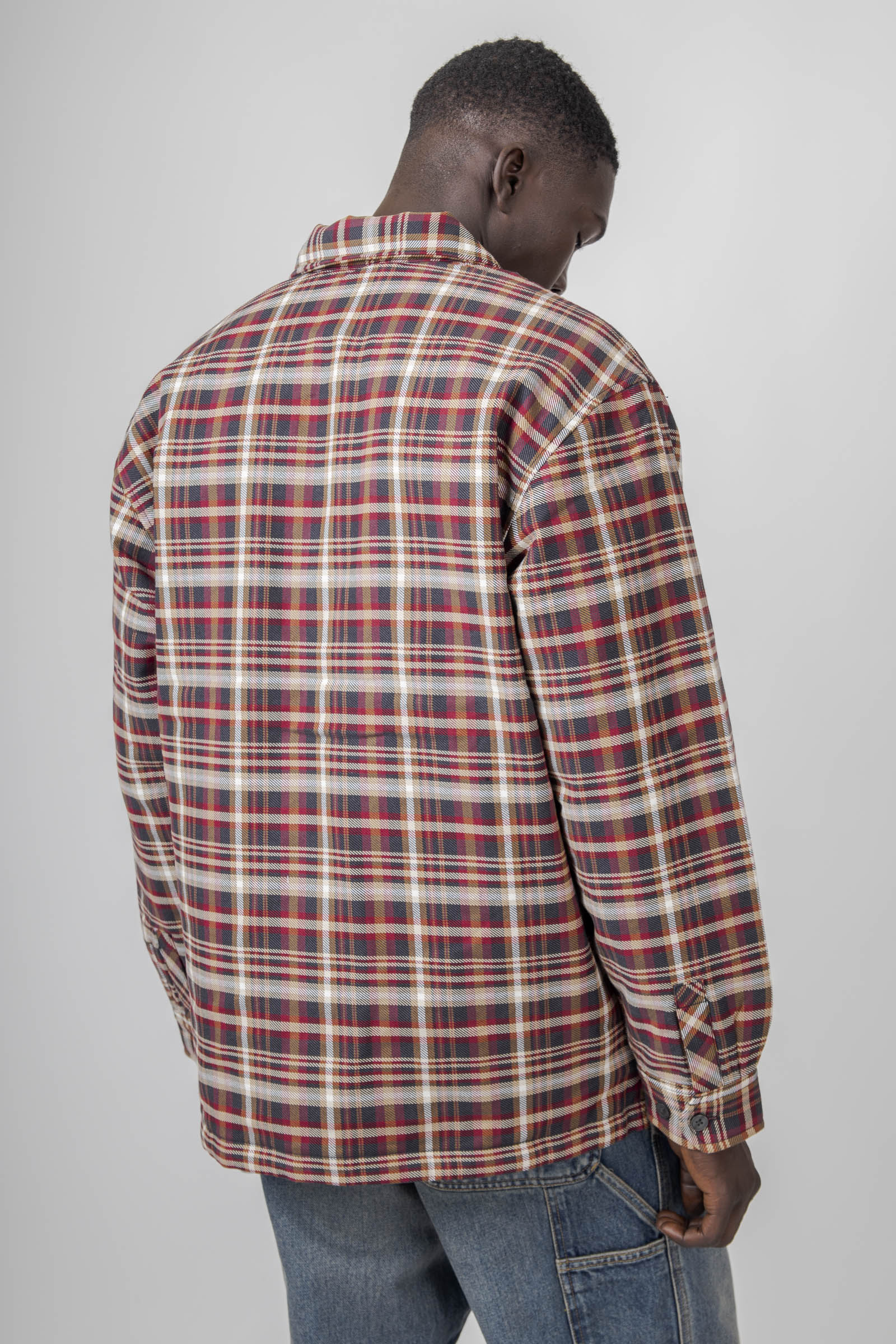 Carhartt Wip Cronyn Shirt Jac Check Beige/bordeaux Uomo - 4