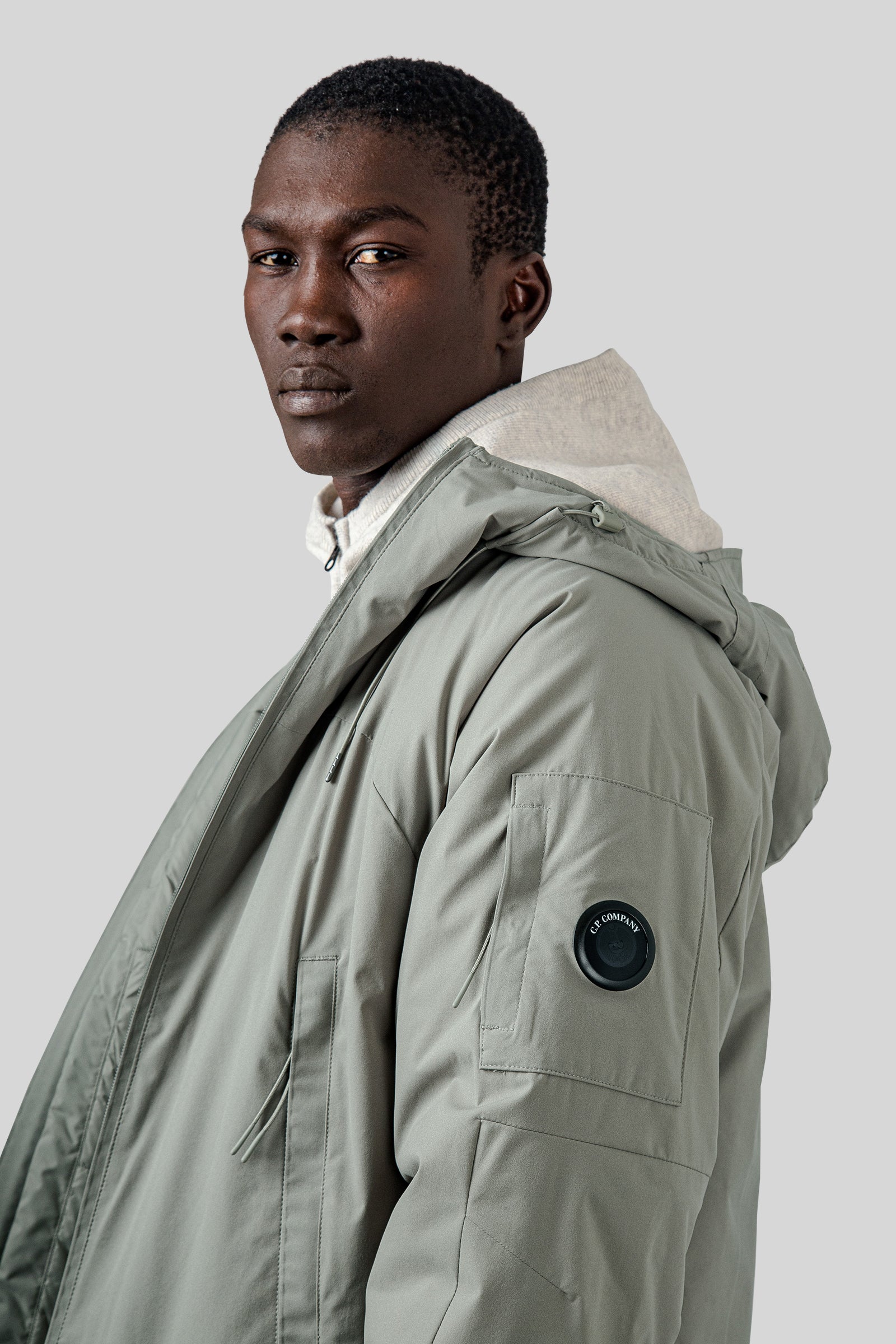 C.p. Company Pro-tek Primaloft® Silver Hooded Lens Jacket Verde Salvia Uomo - 4