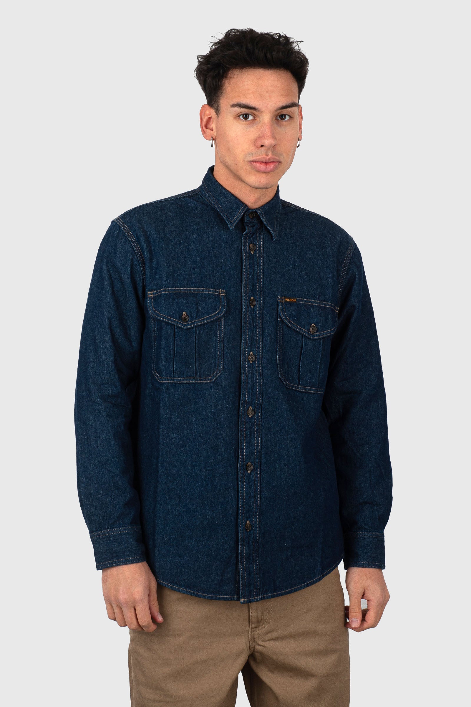 Filson Denim Giude Shirt Blu Scuro Uomo - 3