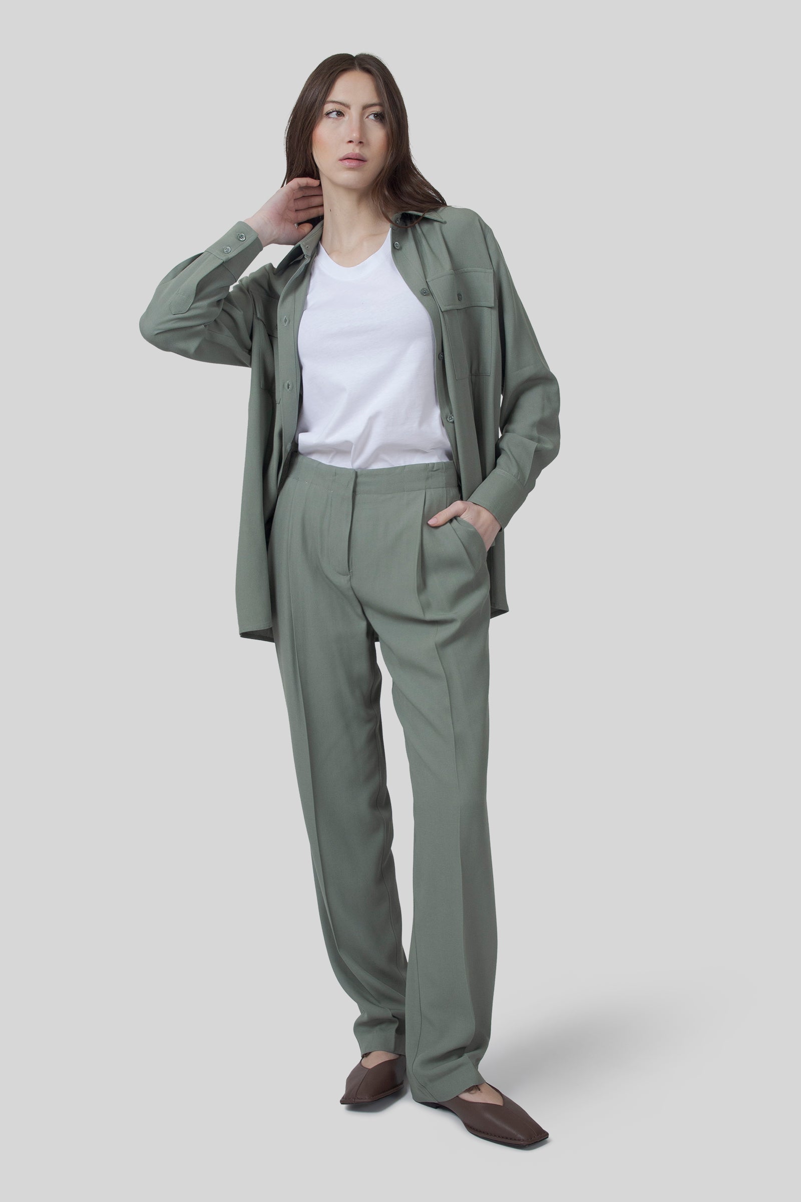 Semicouture Pantalone Linda Verde Acqua Donna - 2