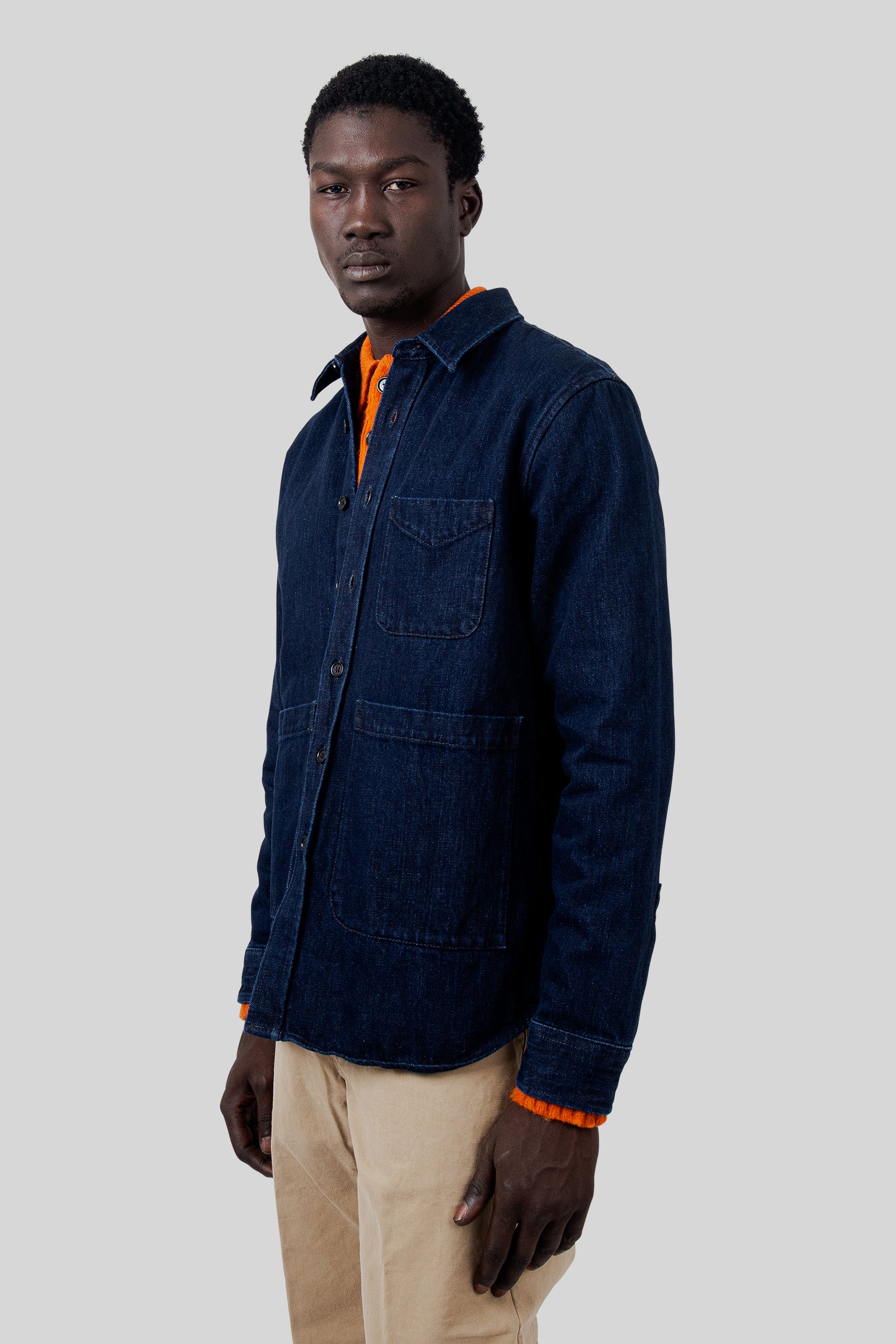 Aspesi Camicia Ut Denim Blu Medio Uomo - 5