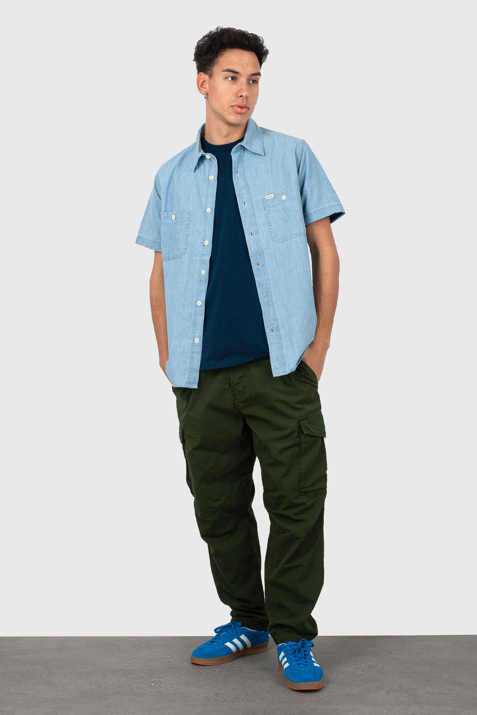 Carhartt Wip T-shirt S/s University Script Blu Navy Uomo - 5