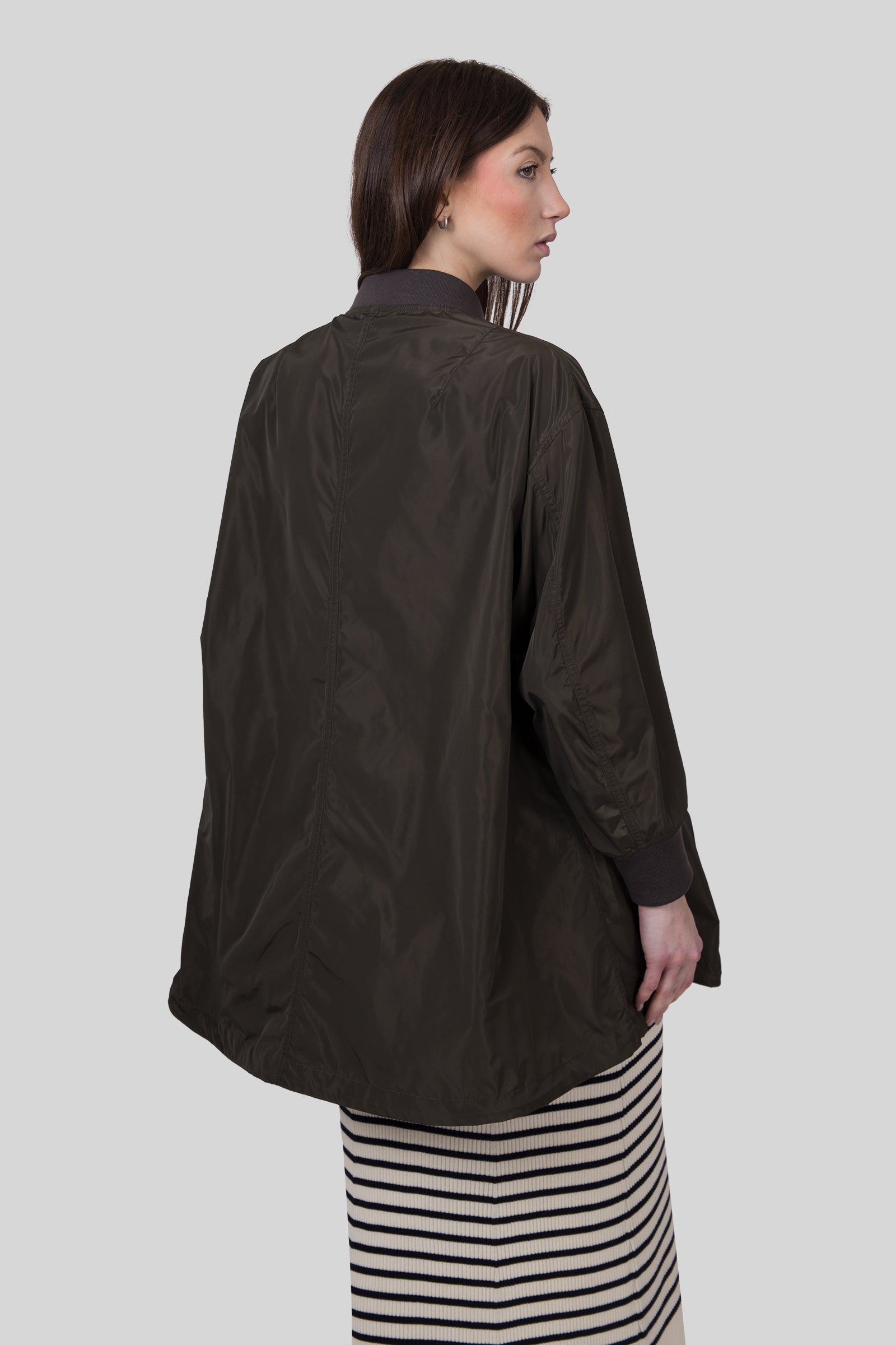 Aspesi Giubbotto Bombo In Poliestere Tecnico Verde Militare Donna - 5