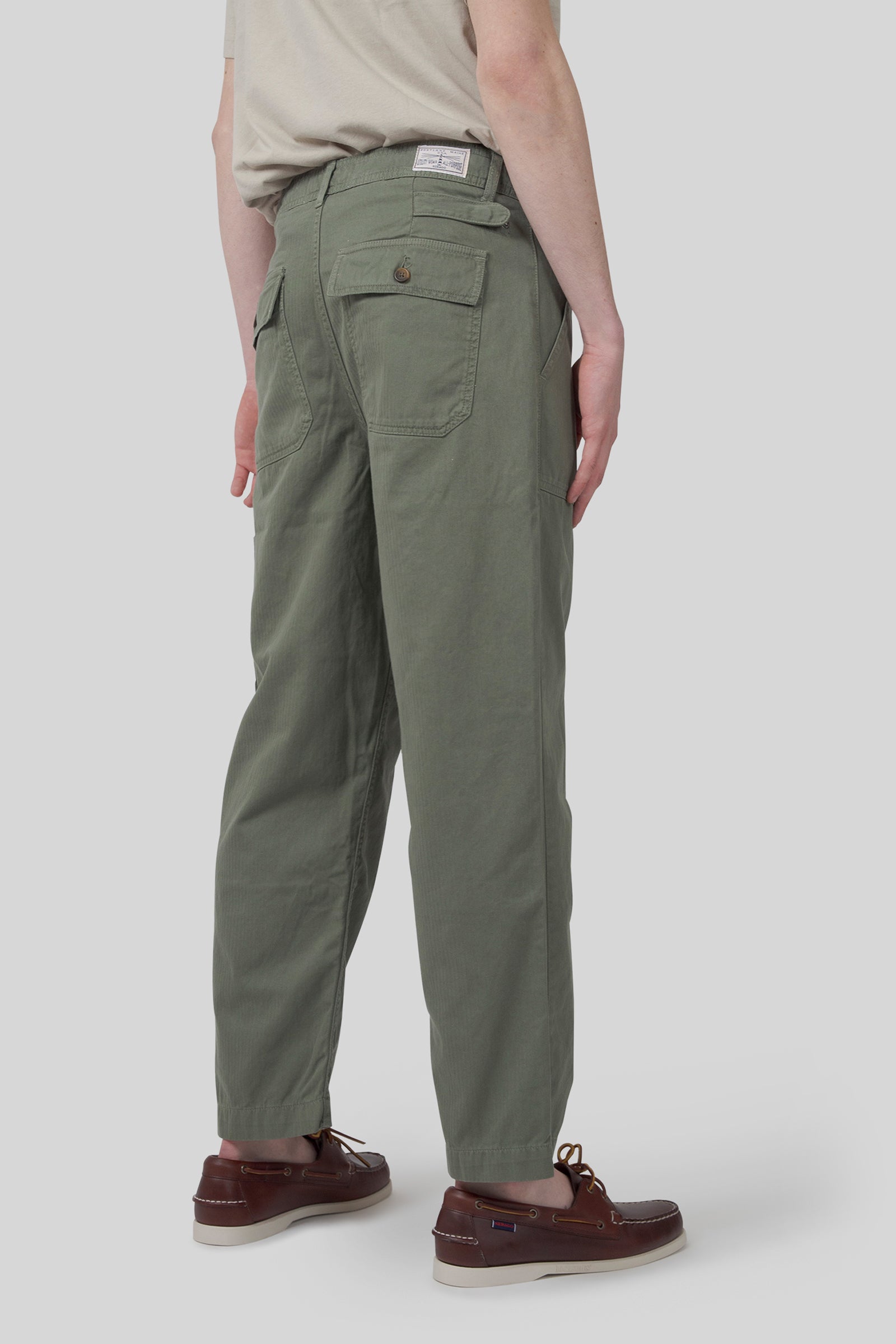 Sebago Pantalone Milton Herringbone Verde Uomo - 7