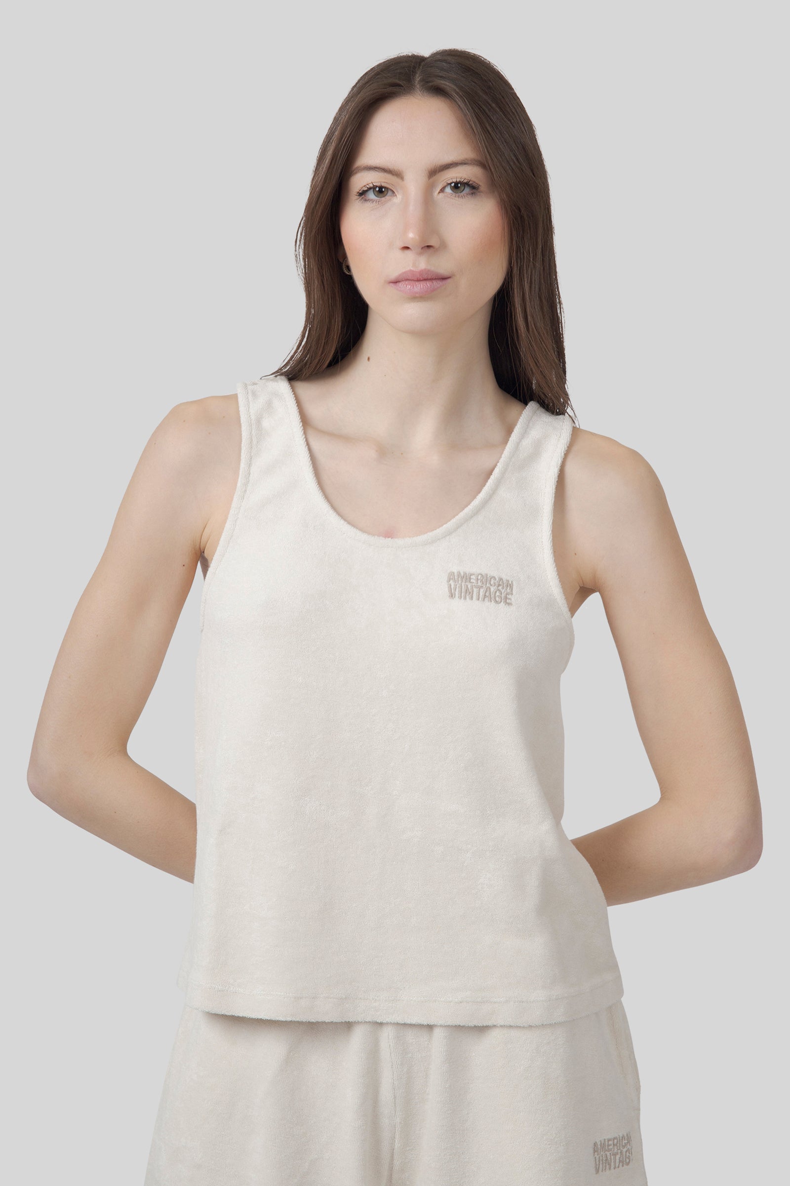 American Vintage Canotta Fuxow Ecru Donna - 1