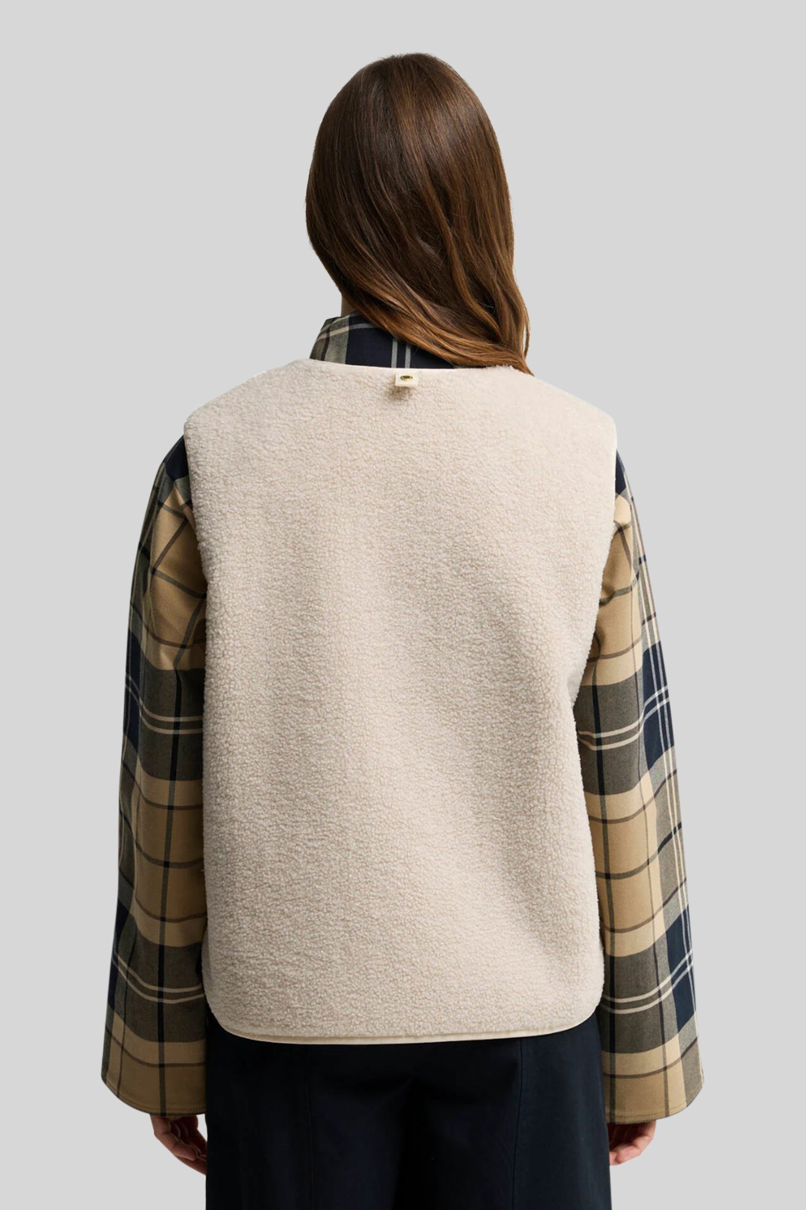 Barbour Gilet Bainford In Pile Teddy Ecru Donna - 3