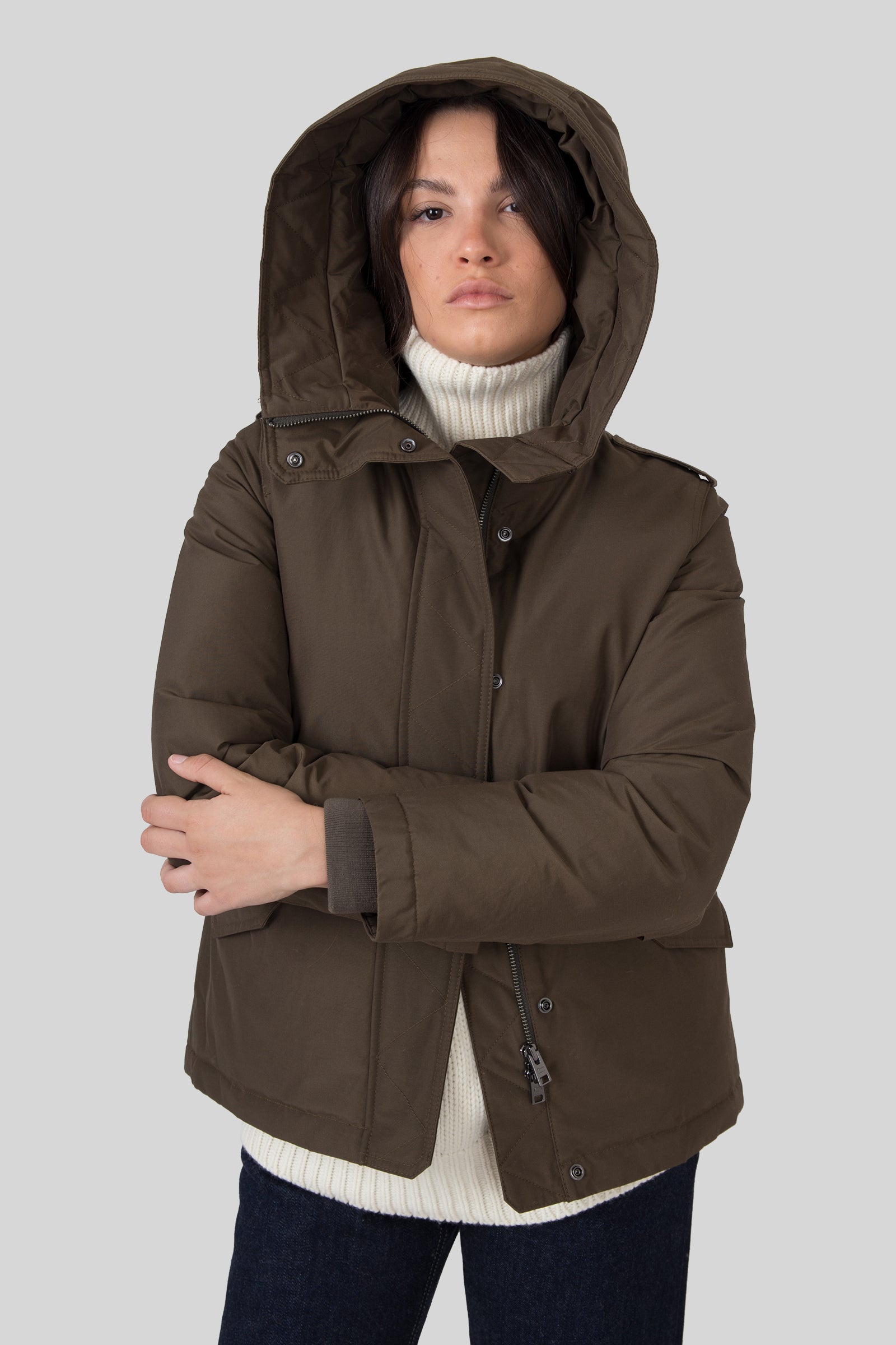 Woolrich Military Jacket Verde Scuro Donna - 3