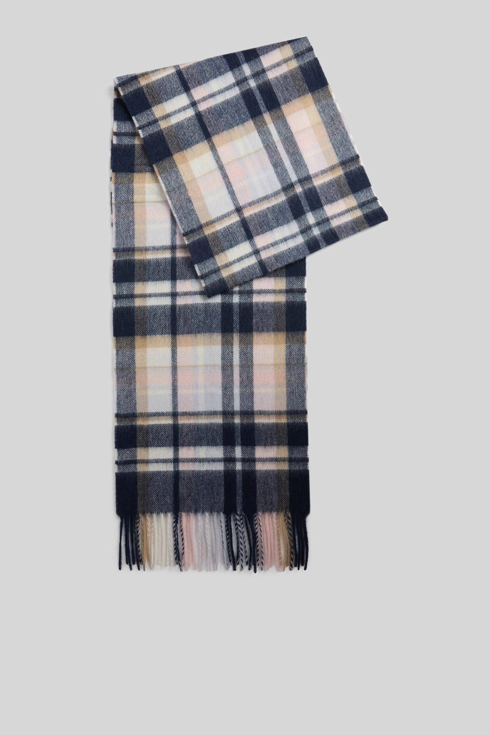 Barbour Sciarpa Vintage Winter Plaid Rosa/blu Unisex - 1