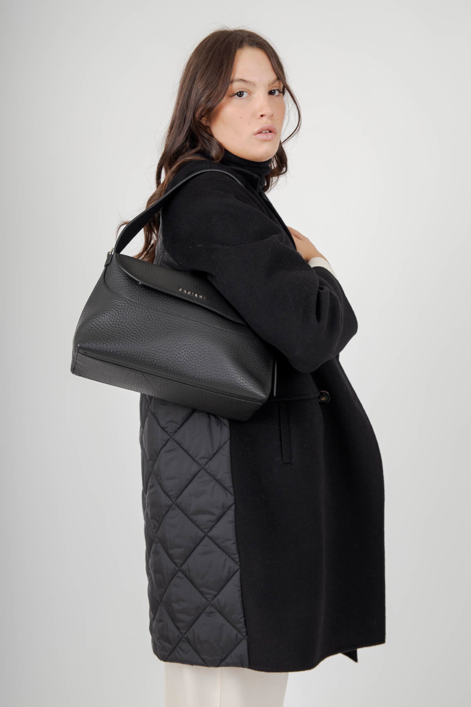 Orciani Borsa A Spalla Nana In Pelle Soft Nero Donna - 6