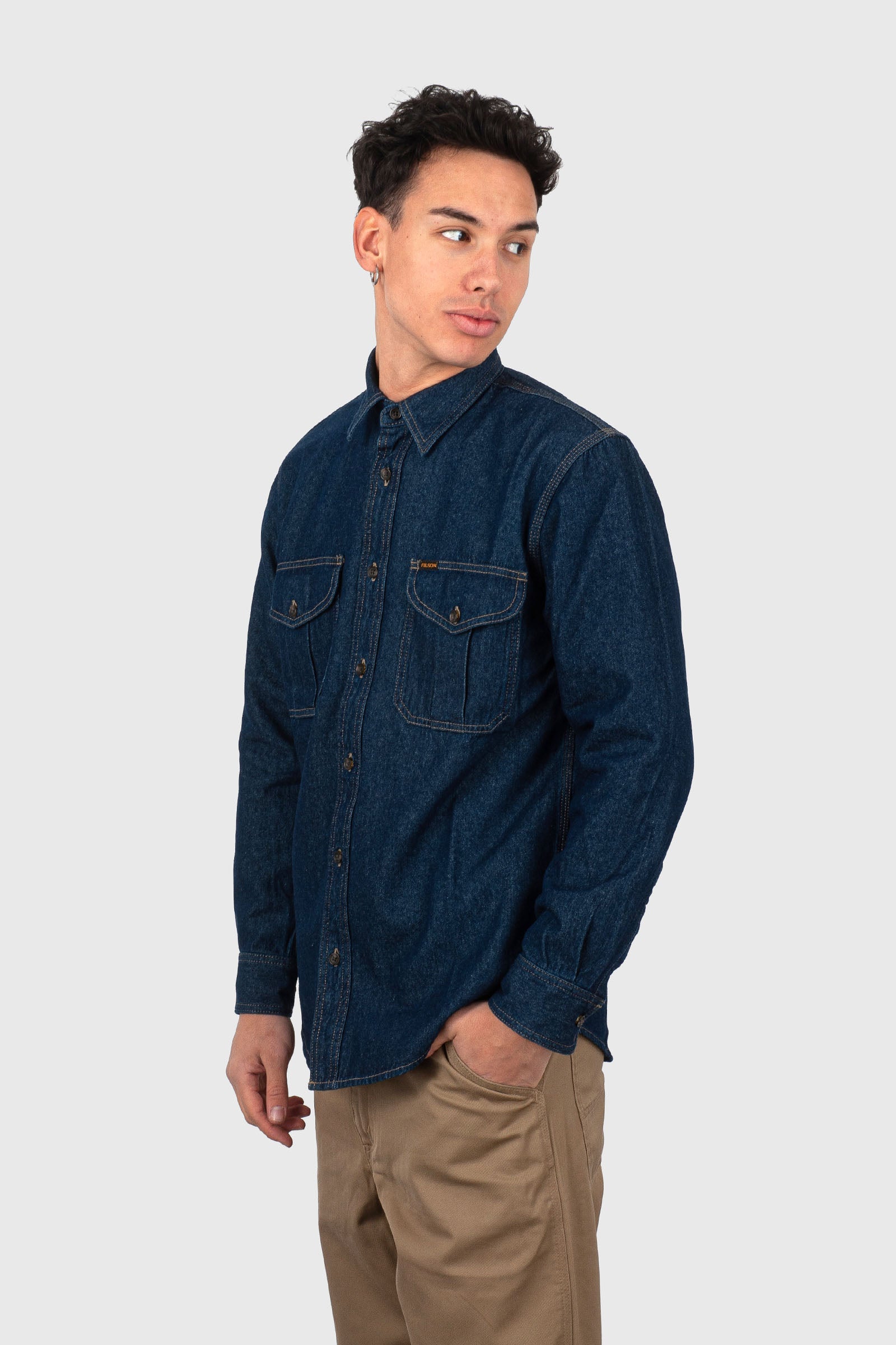 Filson Denim Giude Shirt Blu Scuro Uomo - 1