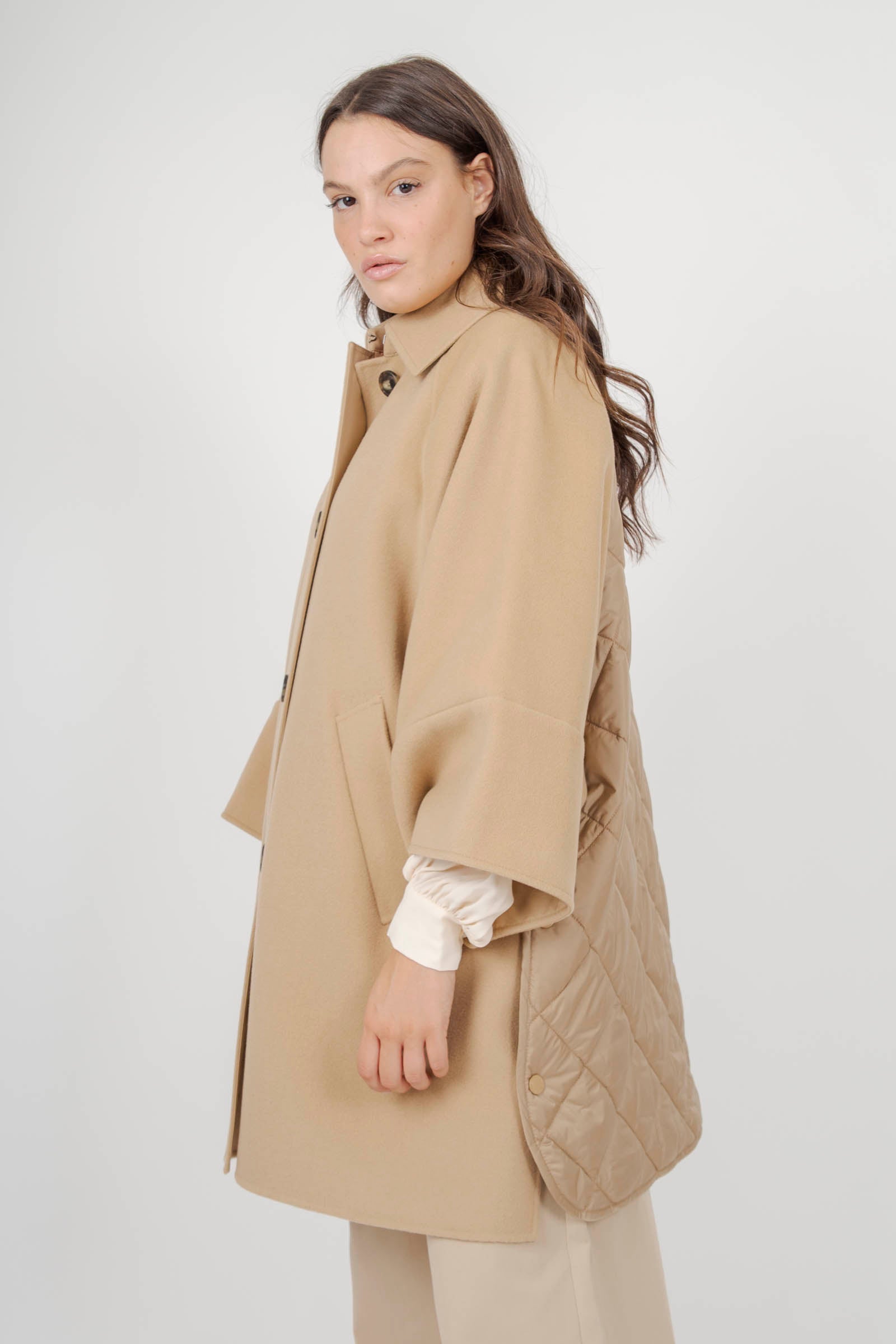 Max Mara Weekend Cappotto In Doppio Drap Di Lana Cammello Donna