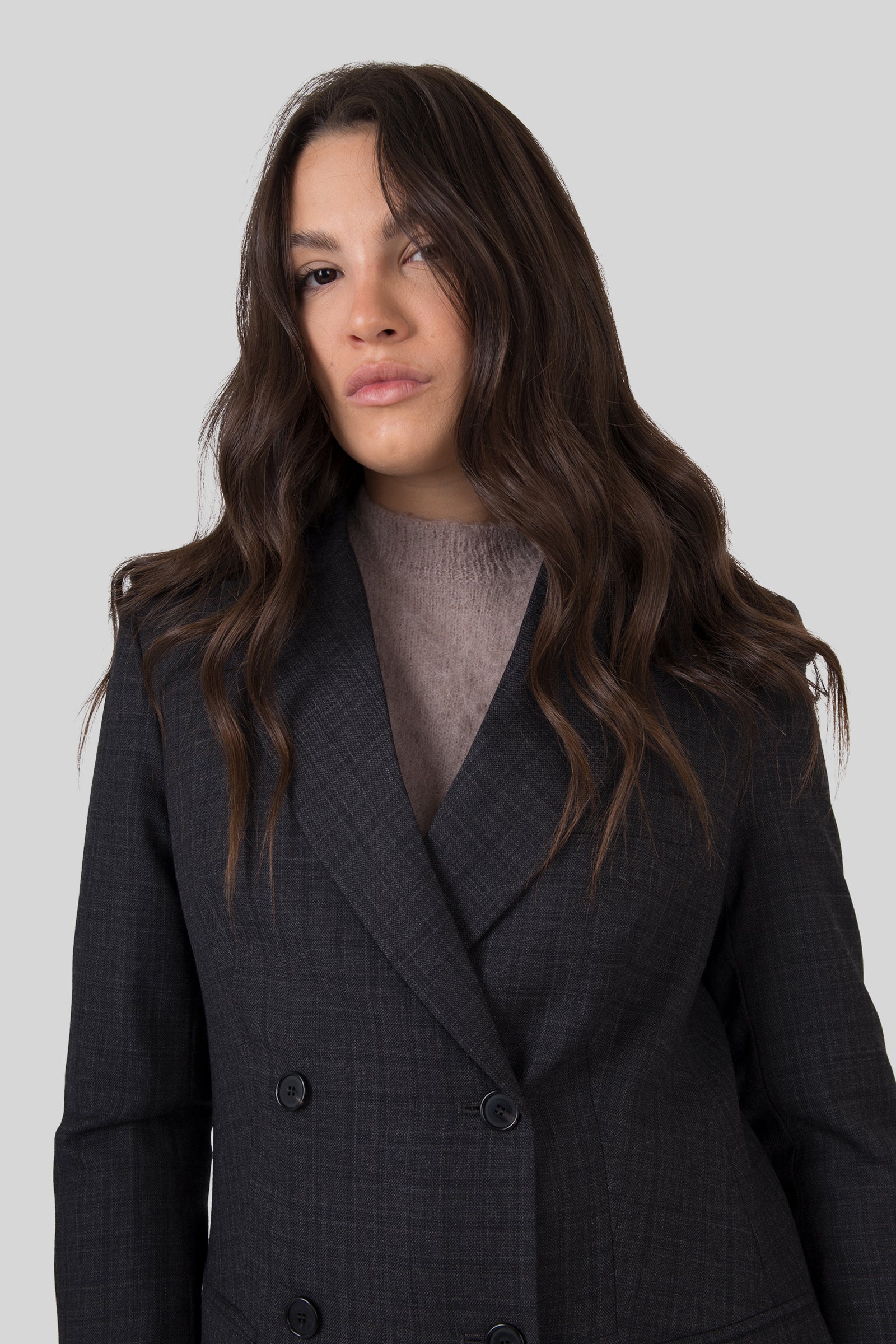 Grifoni Giacca Doppio Petto Antracite Donna - 3