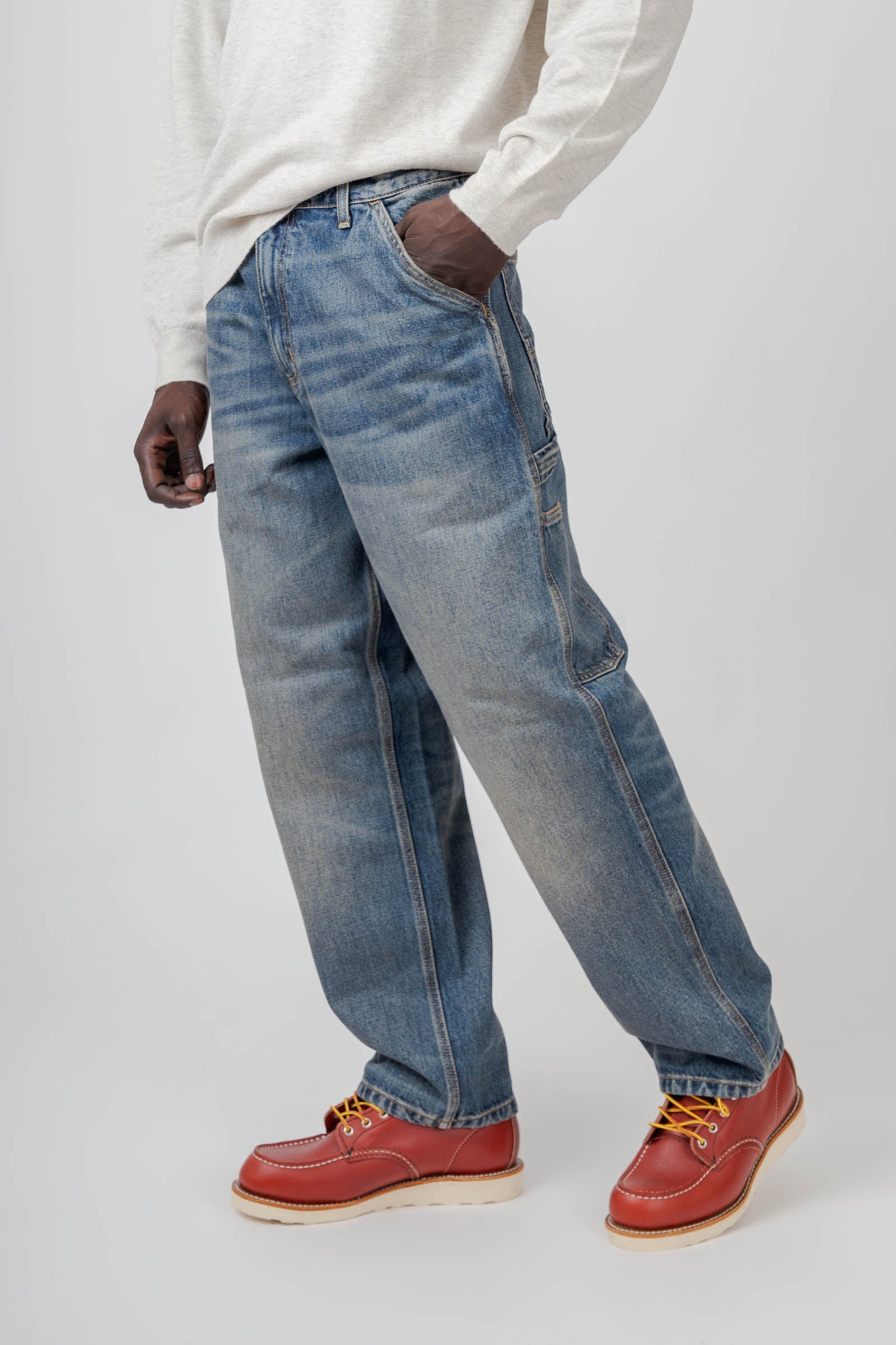 Carhartt Wip Jeans Single Knee Blu Medio Uomo - 3