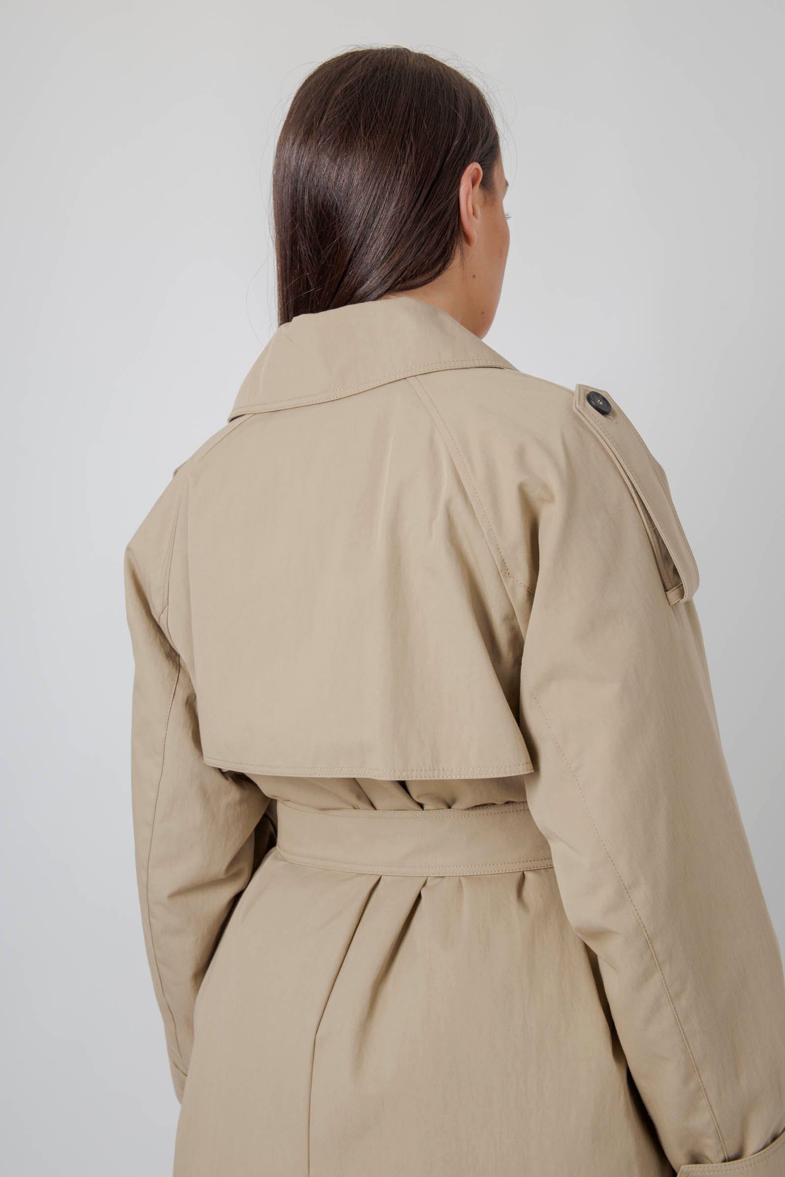 Max Mara Weekend Trench In Gabardina Ghia Beige Donna - 7
