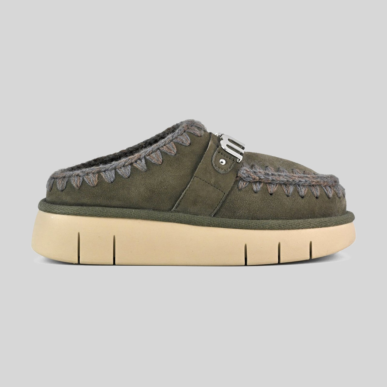 Mou Bounce Clog Metal Logo Verde Oliva Donna - 6