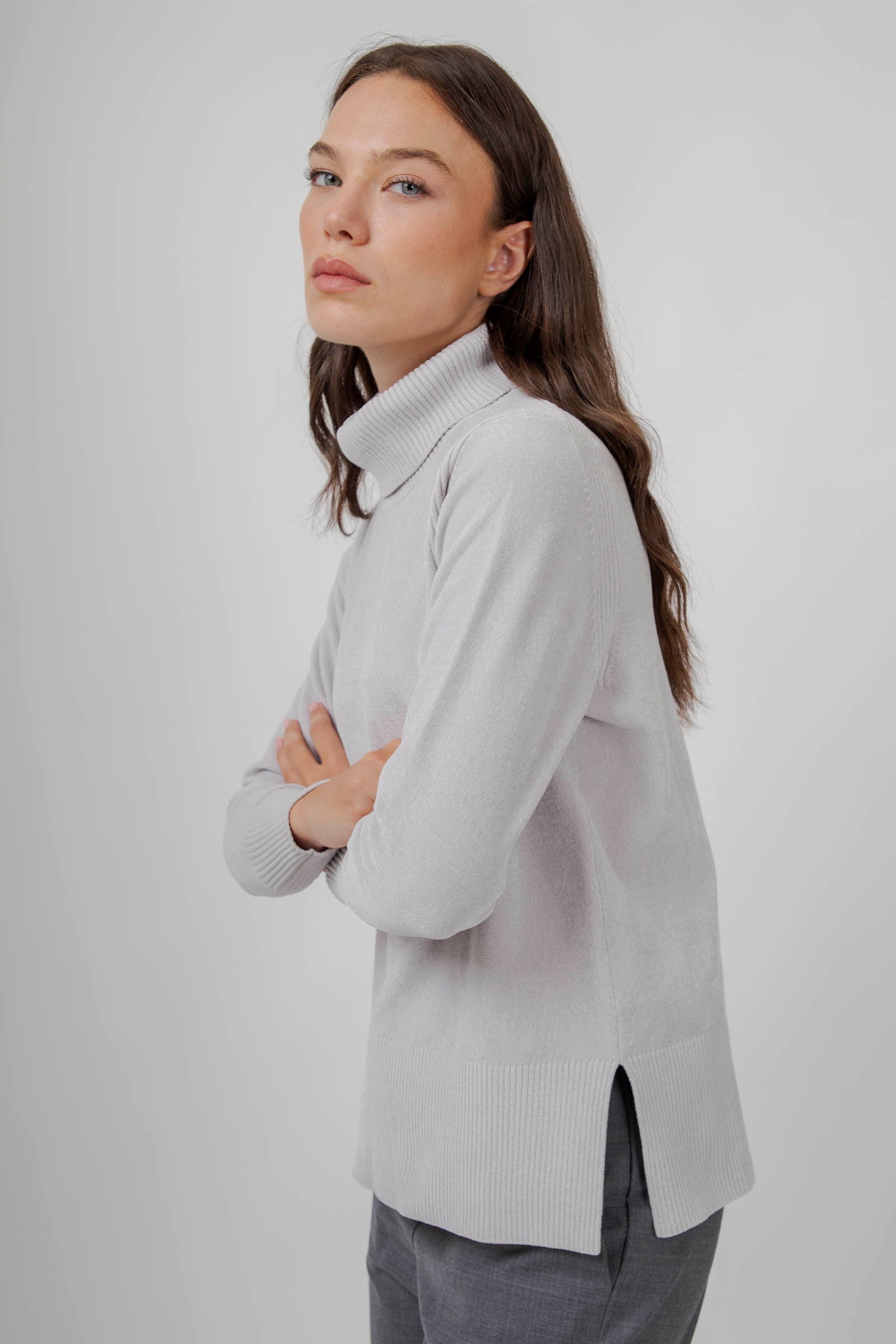 Velvet Vent Turtleneck Wom Sweater - 5