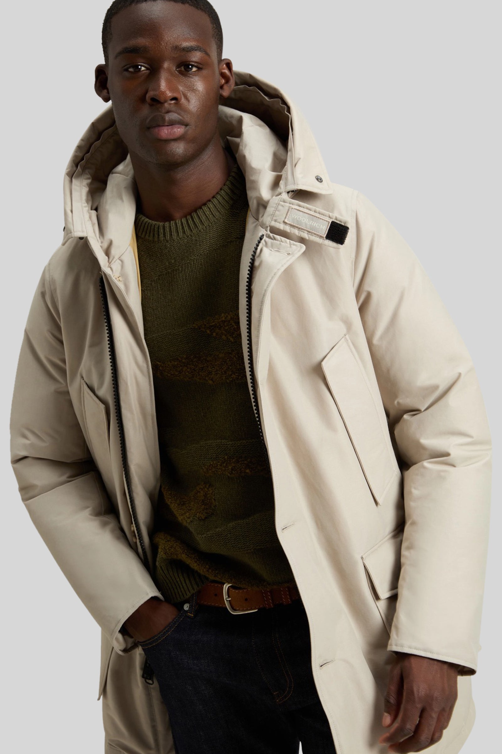 Woolrich Arctic Parka In Ramar Cloth Con Pelliccia Removibile Bianco Off Uomo - 2