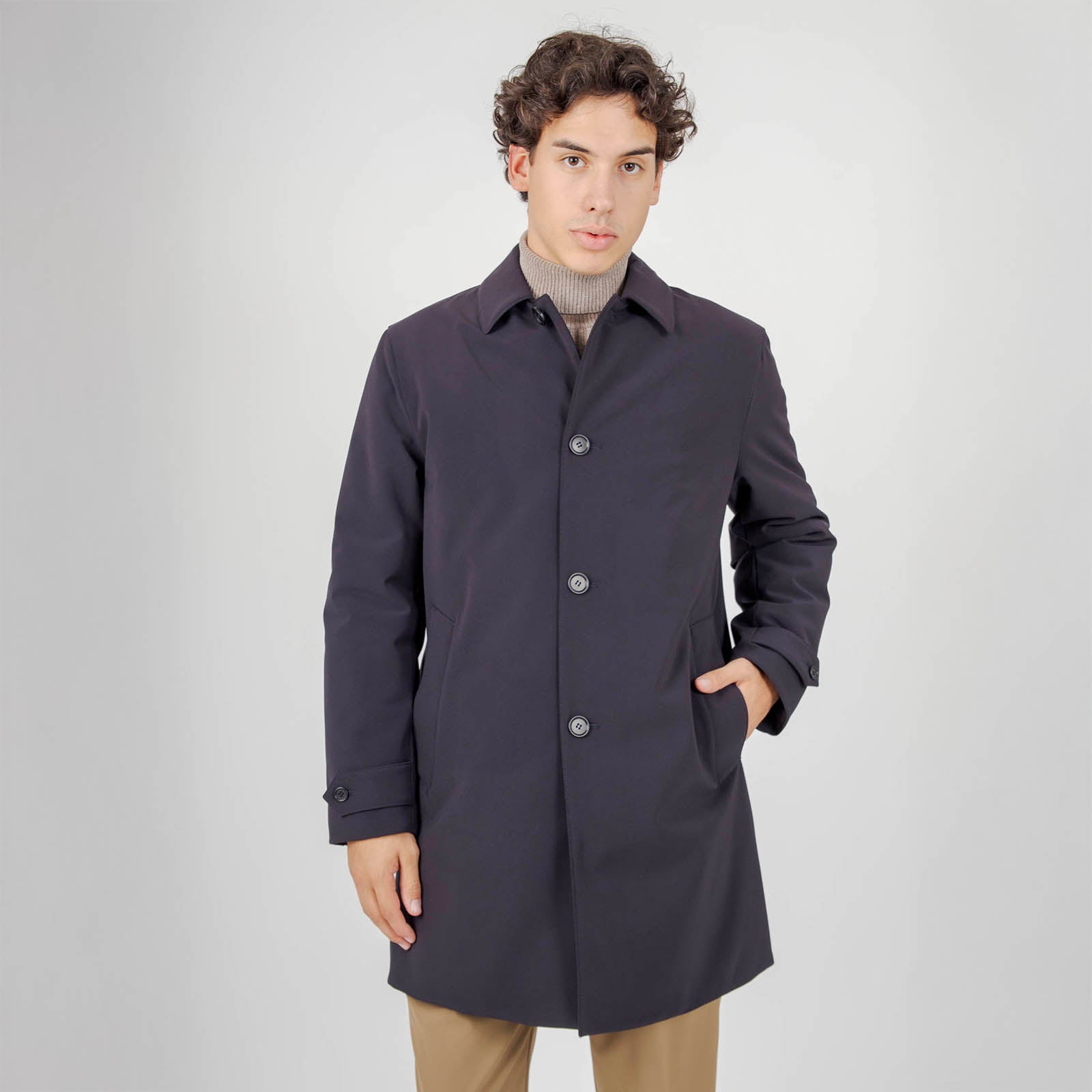 Aspesi Impermeabile Perfetto Blu Navy Uomo - 9