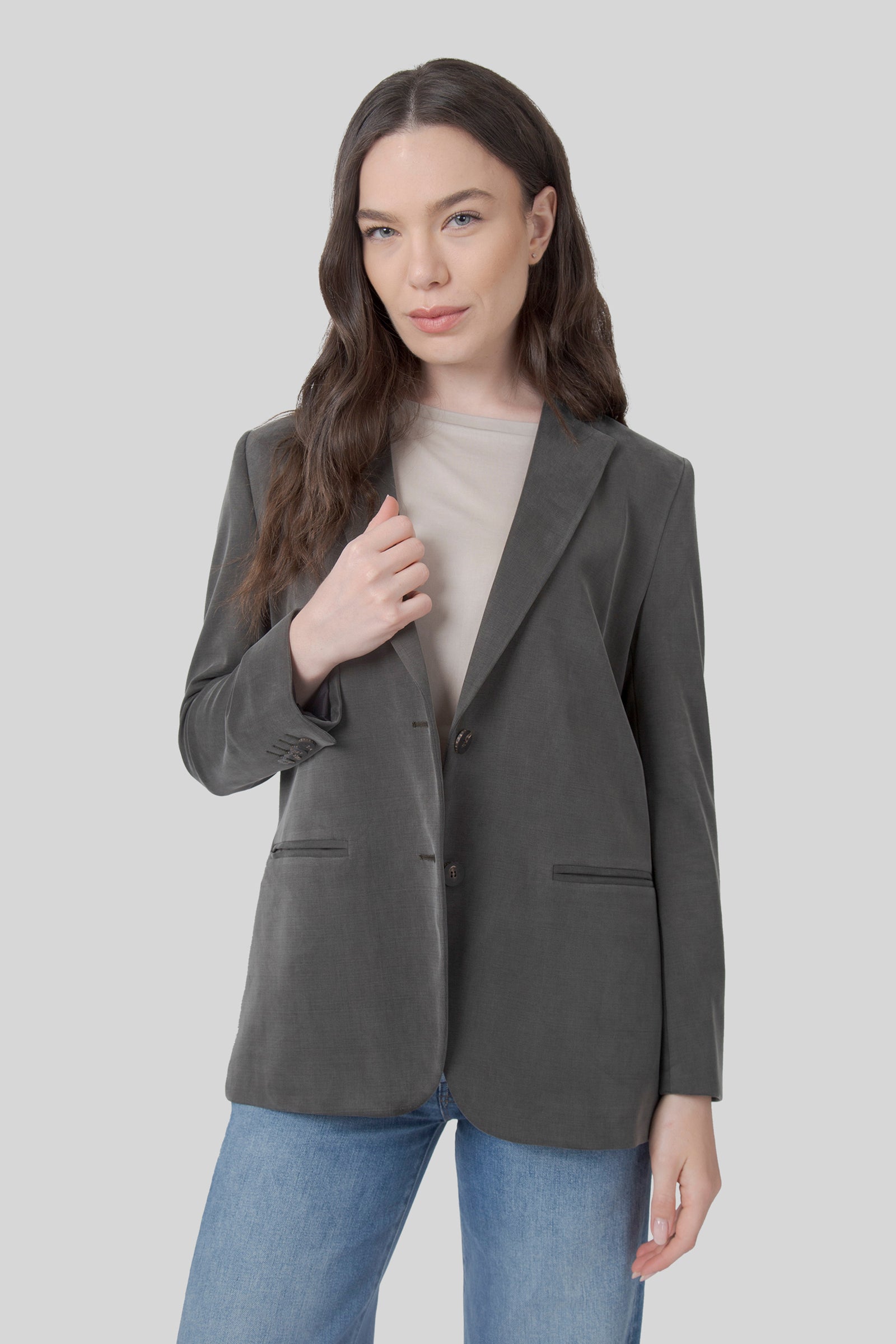 Rrd Blazer Cupro Boyfriend Wom Verde Scuro Donna - 3