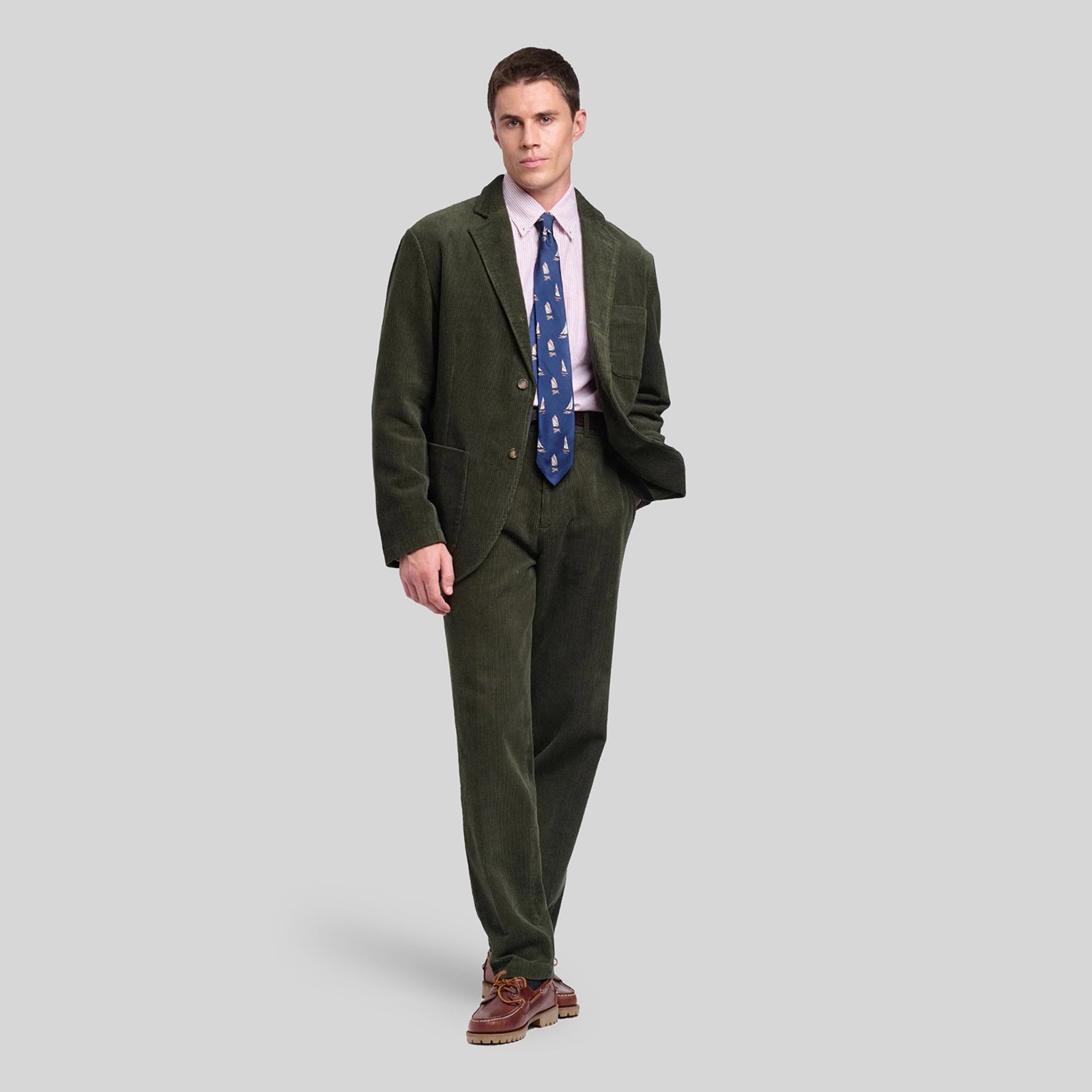 Sebago Blazer Neddick Courdury Verde Scuro Uomo - 5