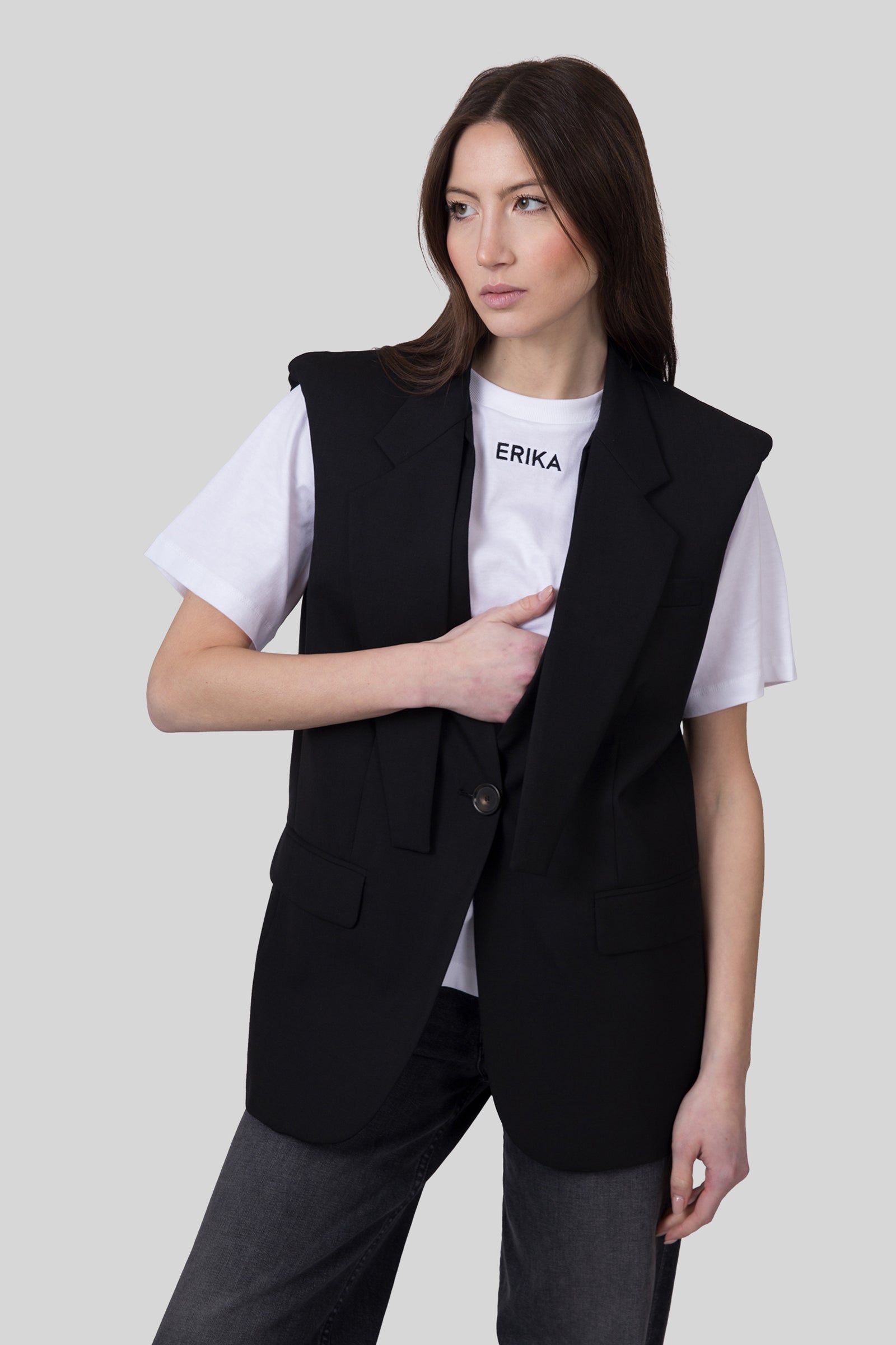 Erika Cavallini Gilet Ivo Nero Donna - 1