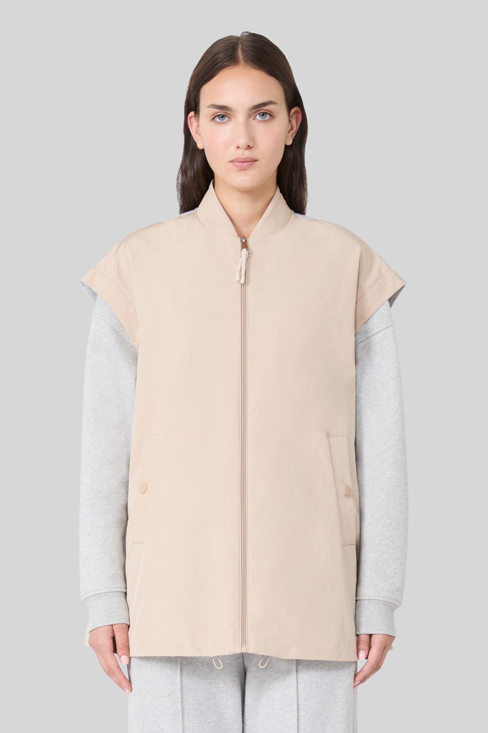 Max Mara Weekend Gilet In Tela Antigoccia Limosa Beige Donna - 3