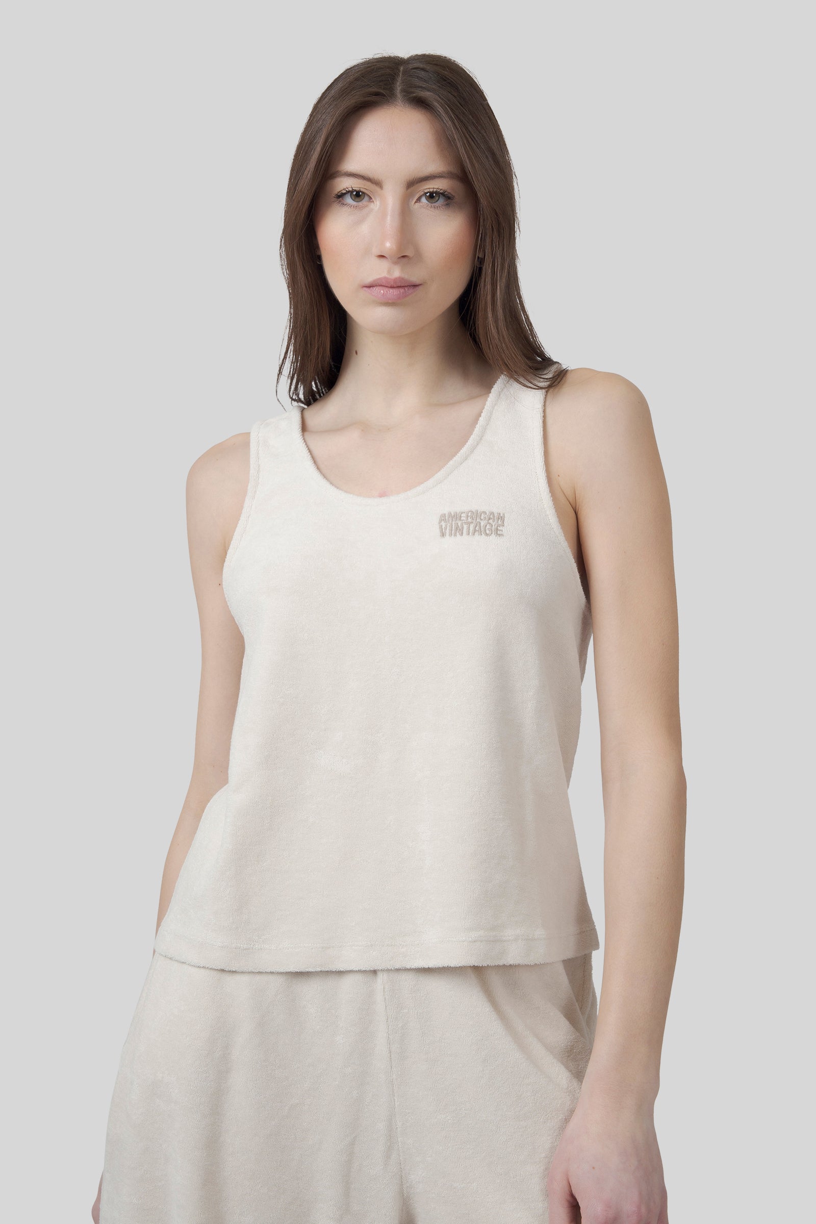 American Vintage Canotta Fuxow Ecru Donna - 5