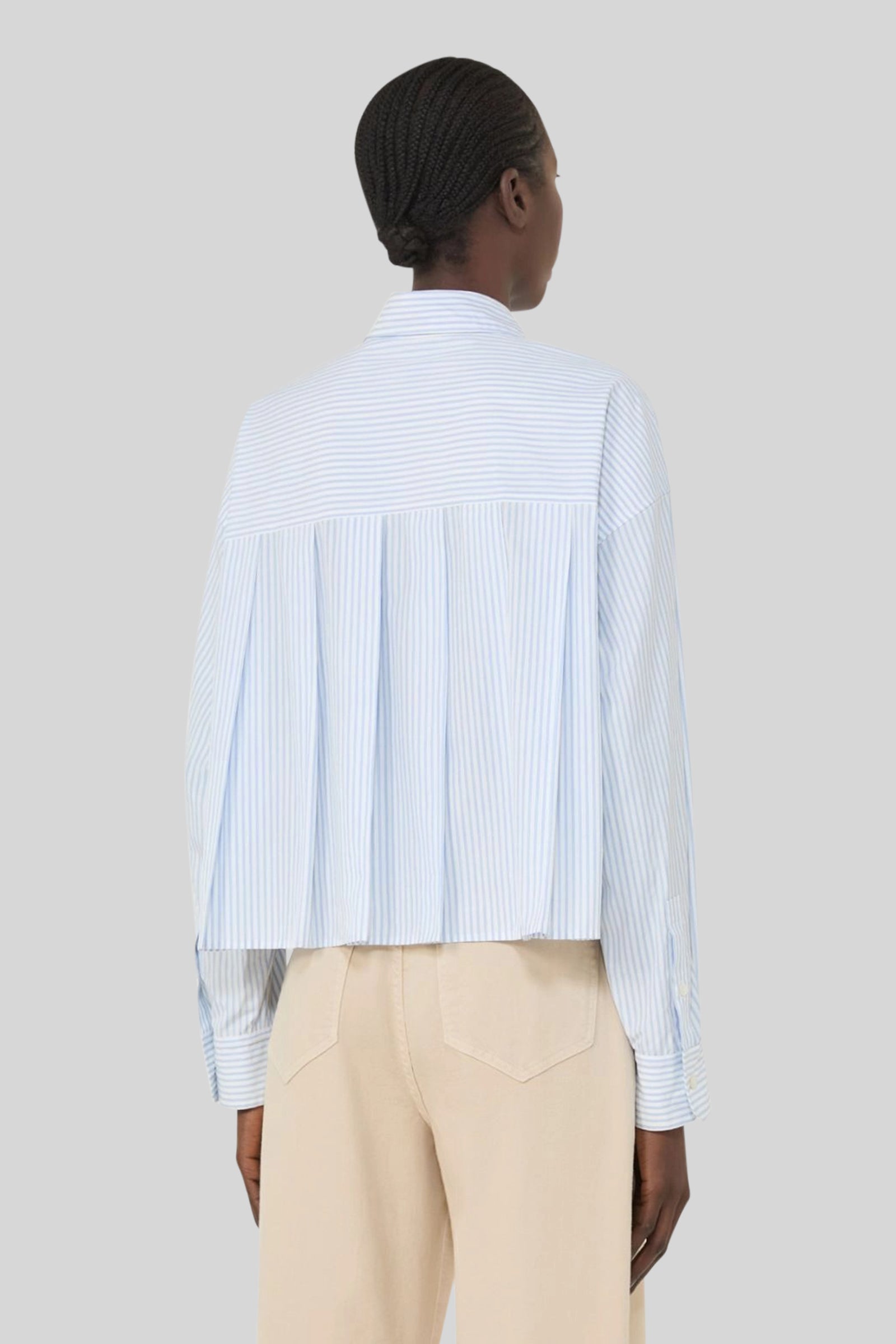 Max Mara Weekend Camicia Eden In Popeline Bianco/azzurro Donna - 4