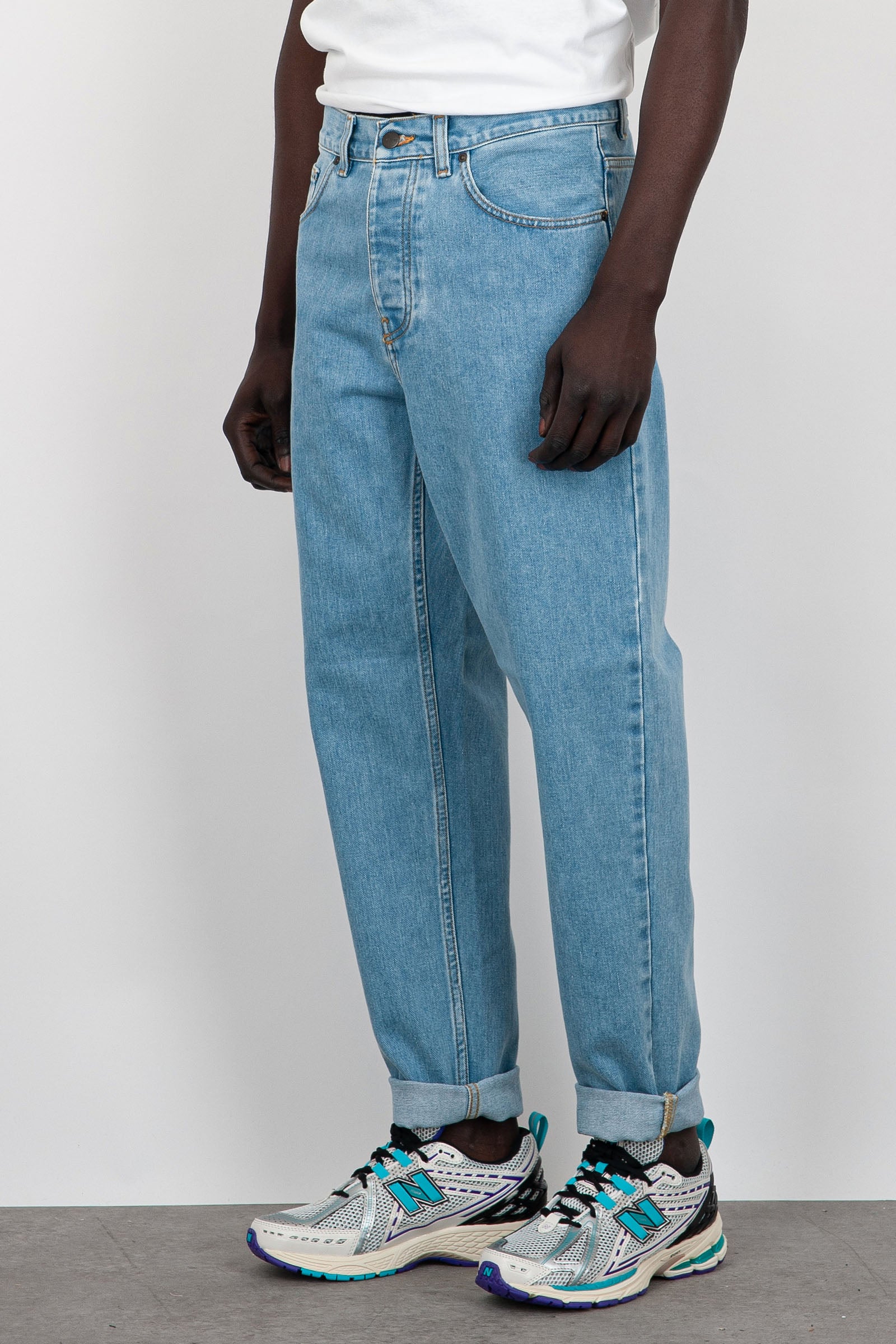 Carhartt WIP Jeans Newel Cotone Blu Chiaro - 4