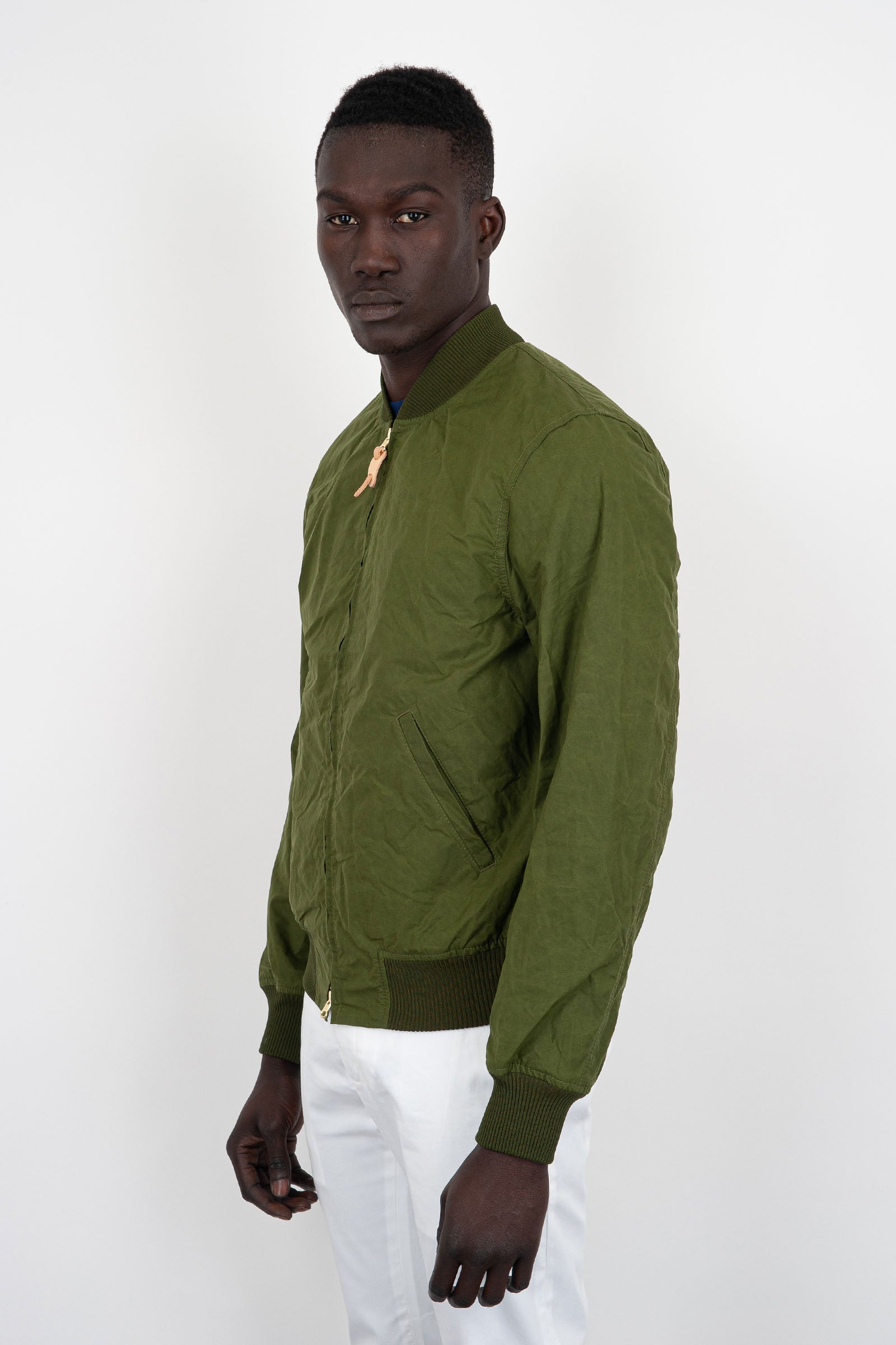 Manifattura Ceccarelli Bomber Coat Cotone Verde Chiaro - 3