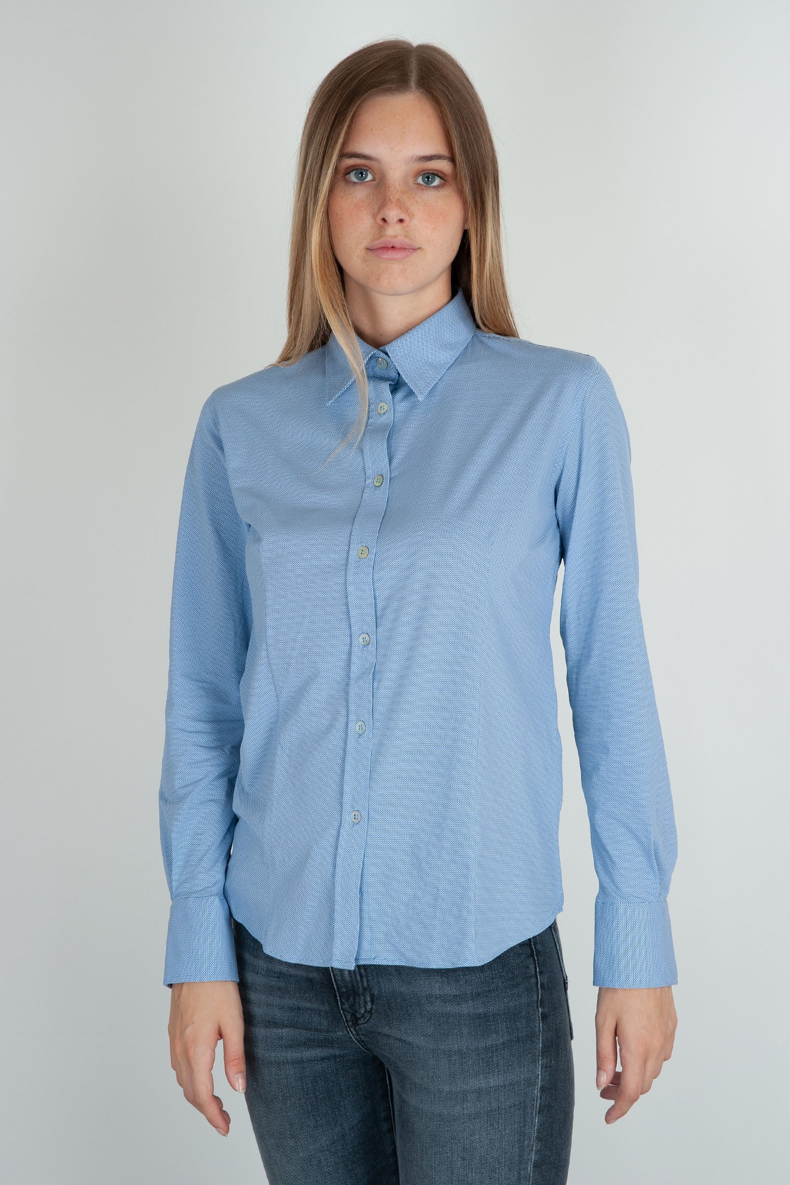 RRD Camicia Oxford Jacquard Blu in Materiale - 5