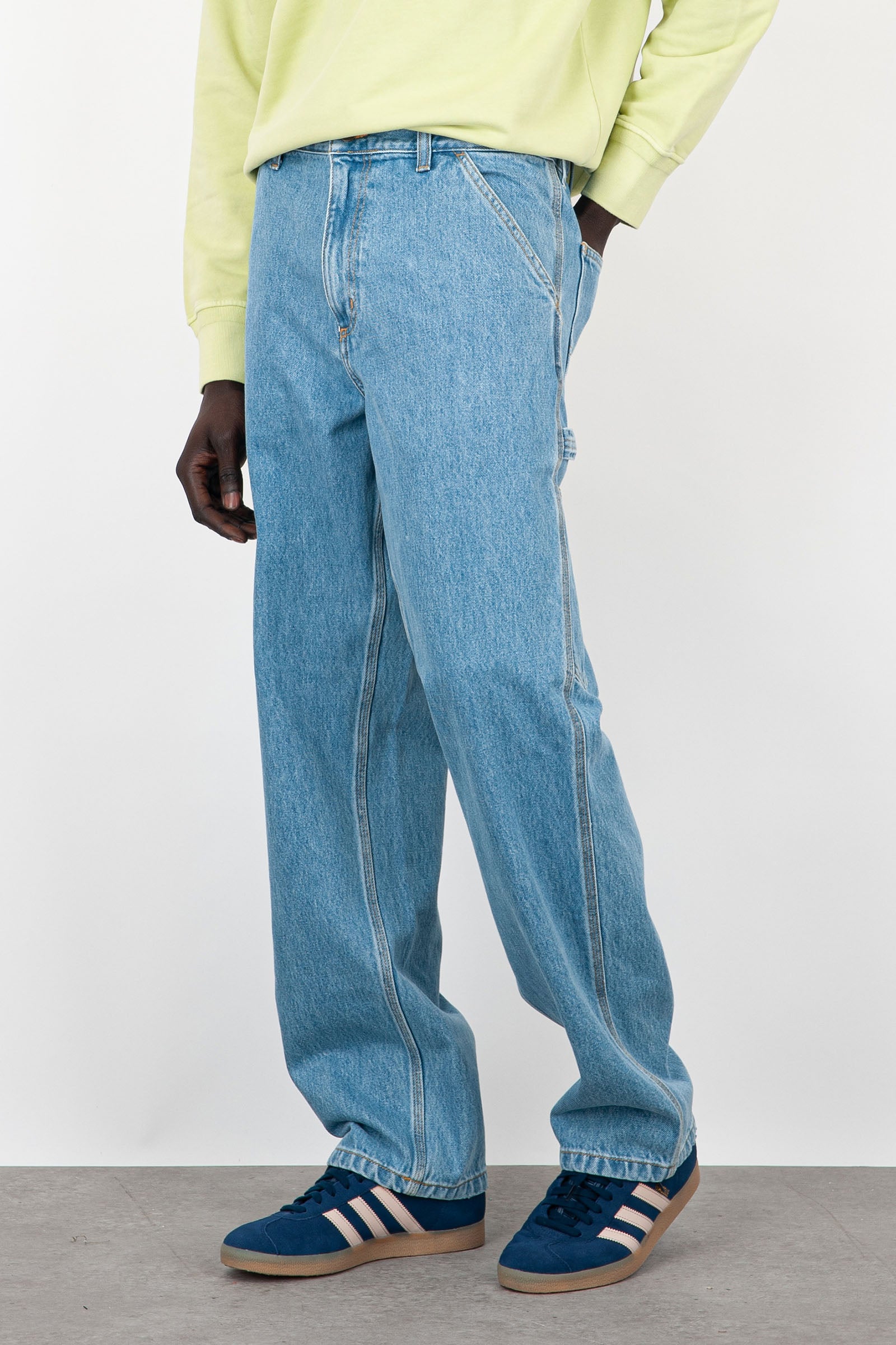 Carhartt WIP Jeans Single Knee Cotone Blu Chiaro - 4