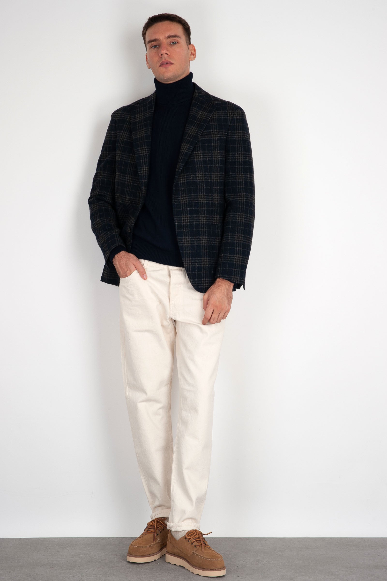 Roberto Collina Maglia Dolcevita Lana Blu Navy - 2