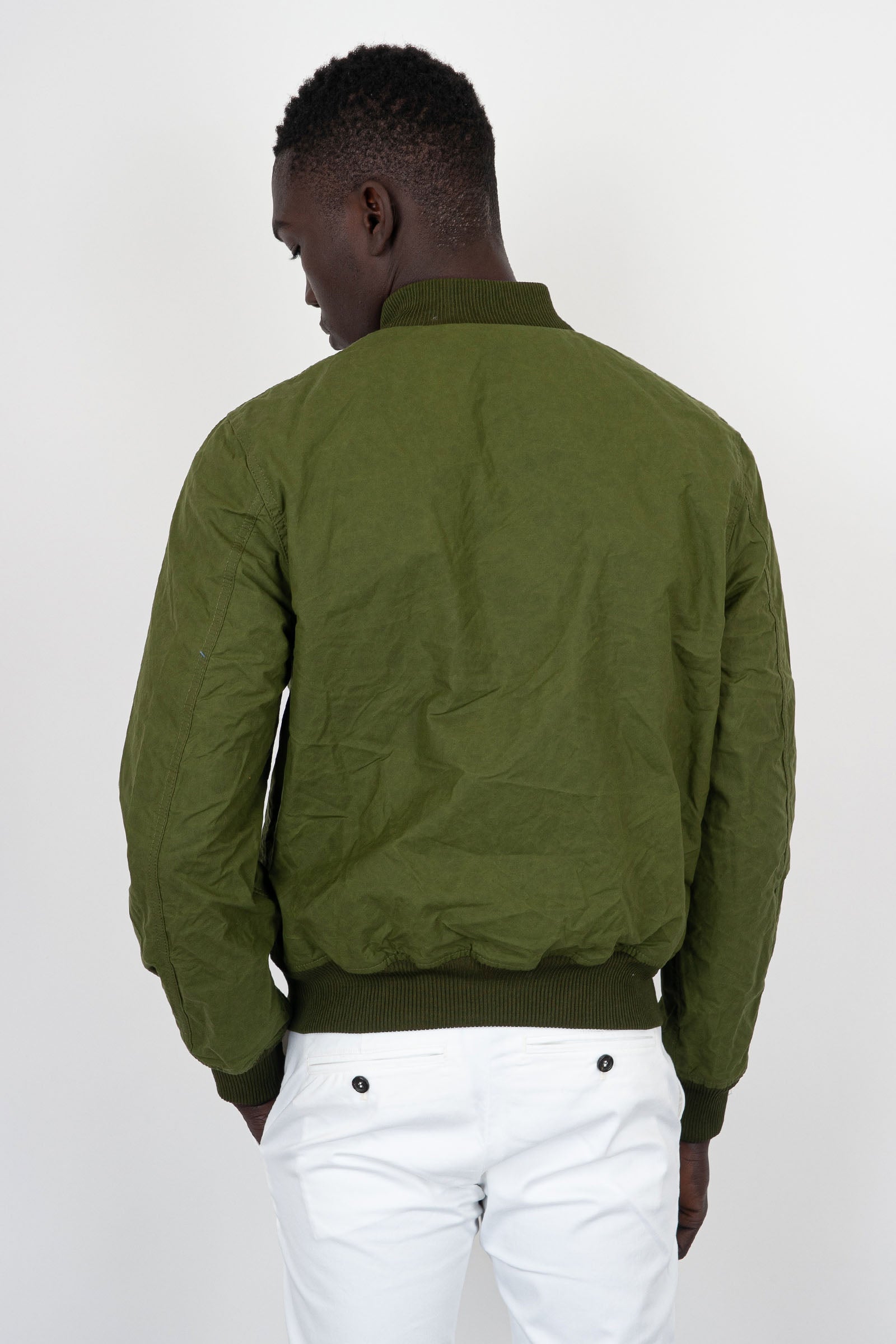 Manifattura Ceccarelli Bomber Coat Cotone Verde Chiaro - 4