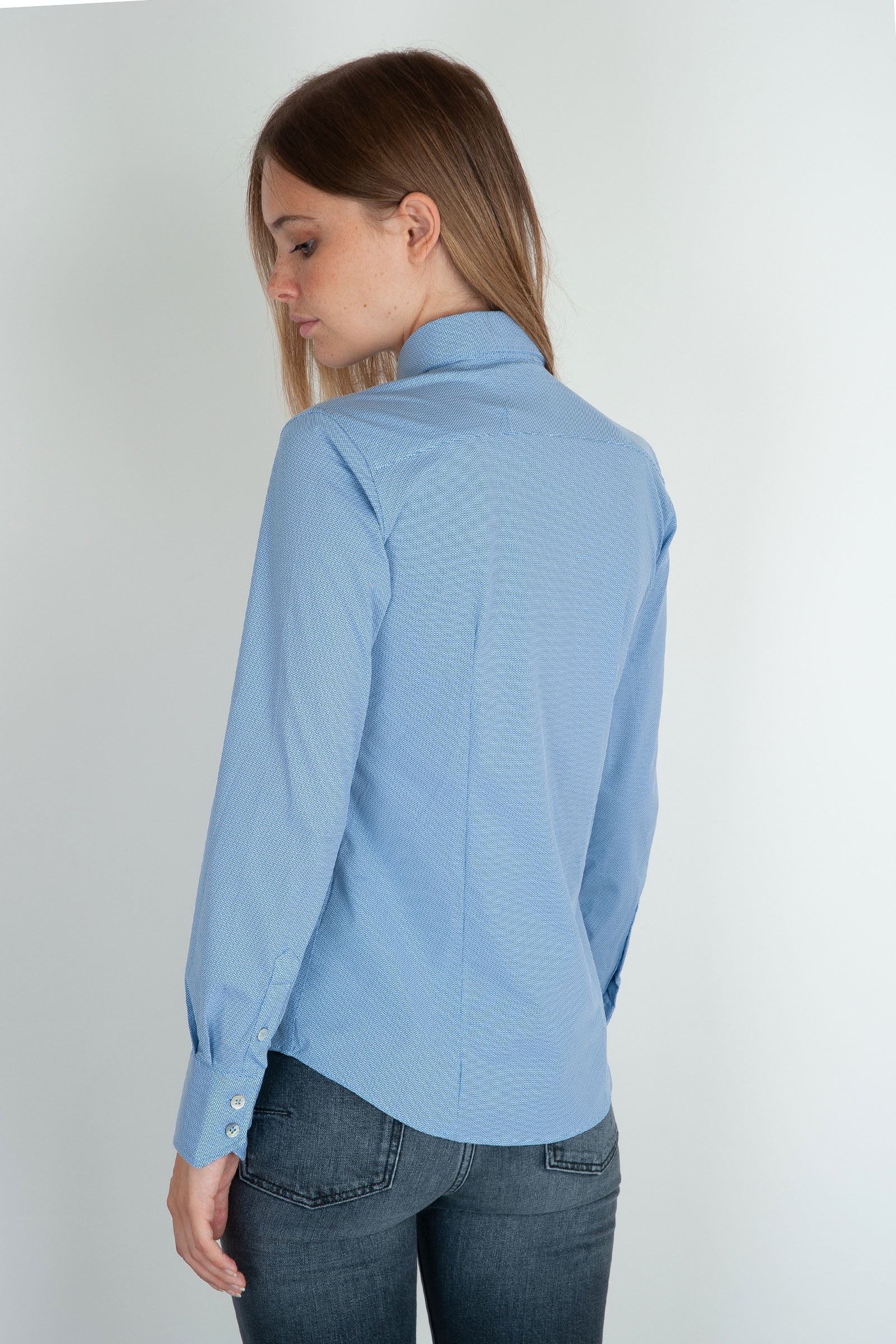 RRD Camicia Oxford Jacquard Blu in Materiale - 4