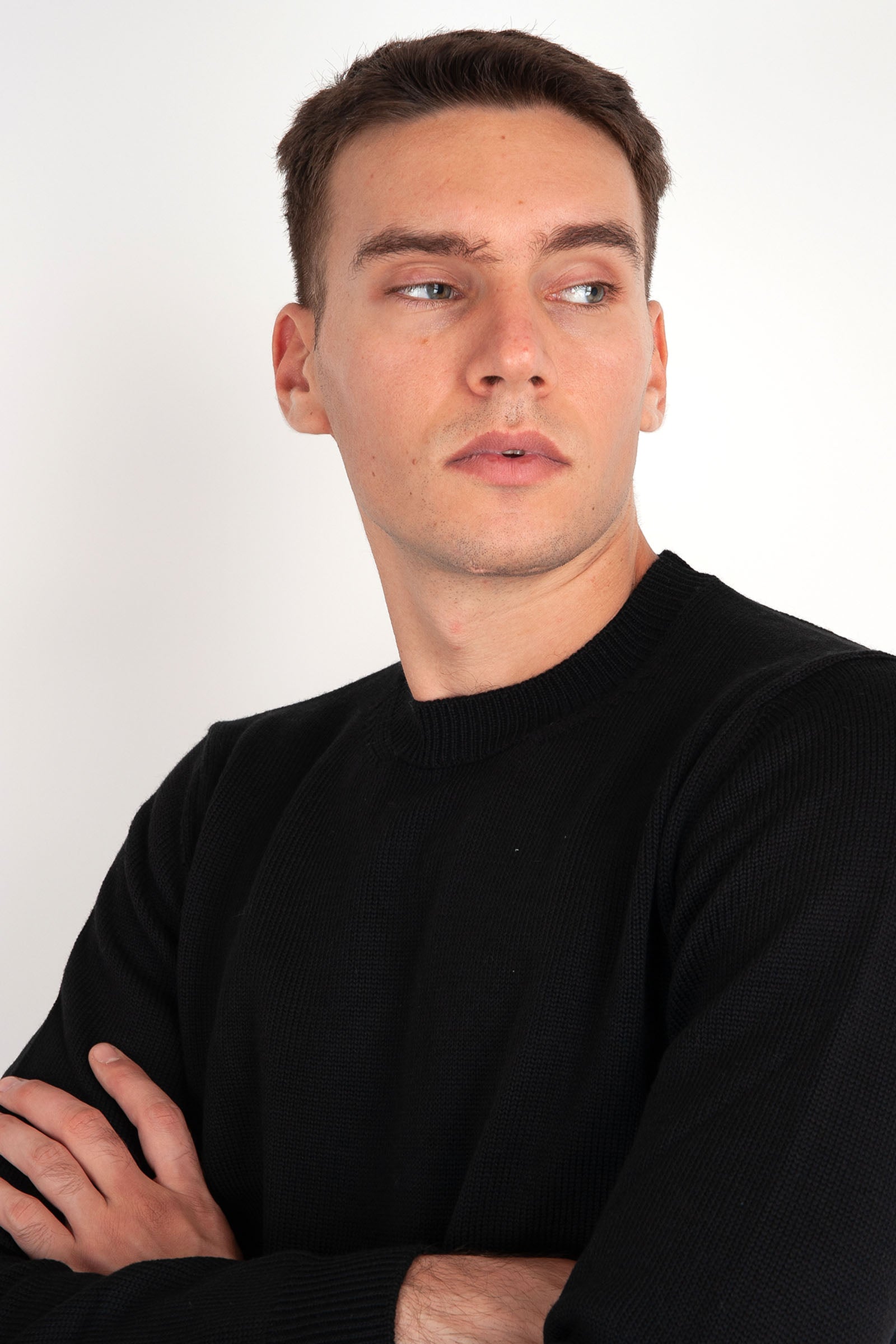 Roberto Collina Round Neck Wool Sweater Black - 2