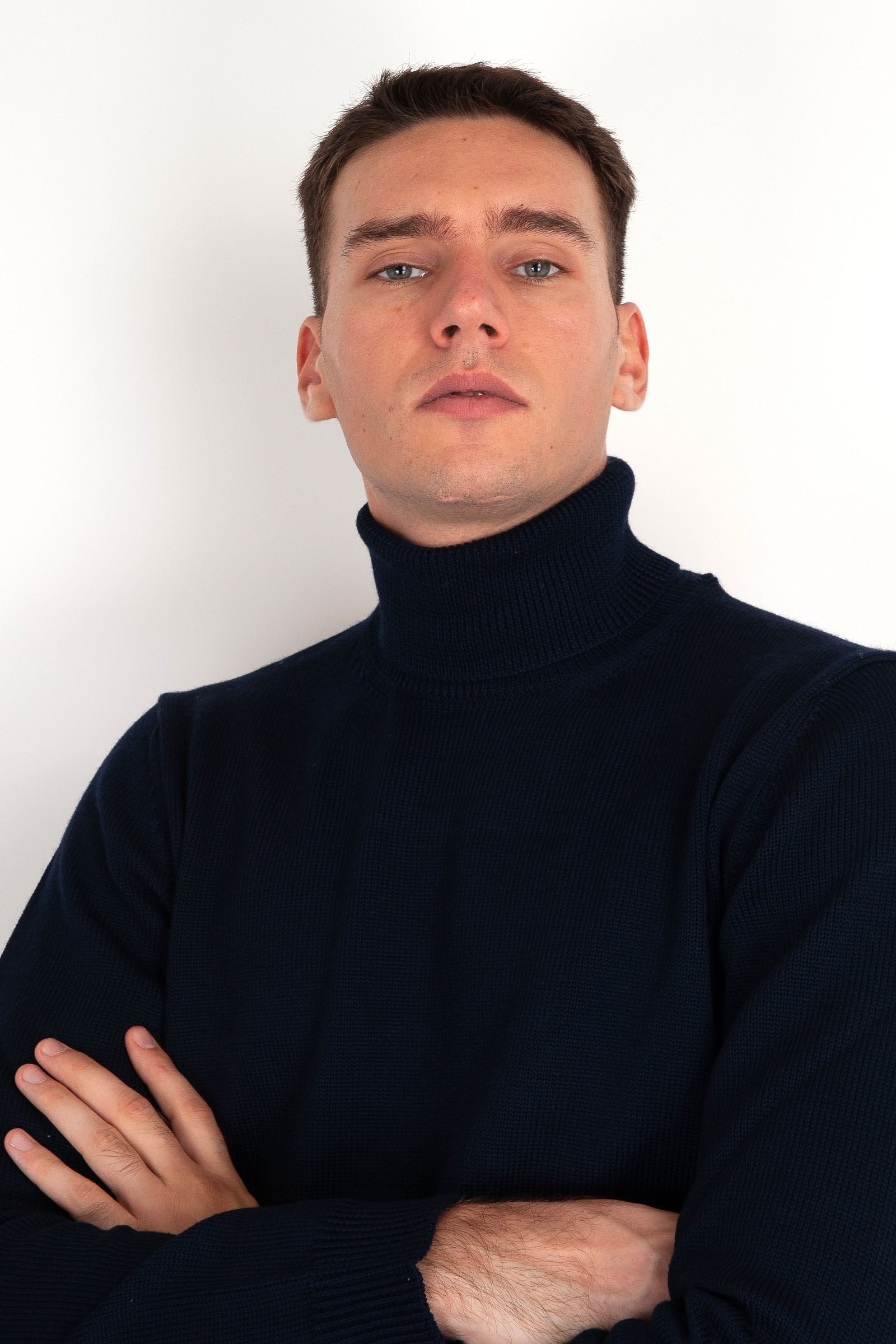 Roberto Collina Maglia Dolcevita Lana Blu Navy - 5