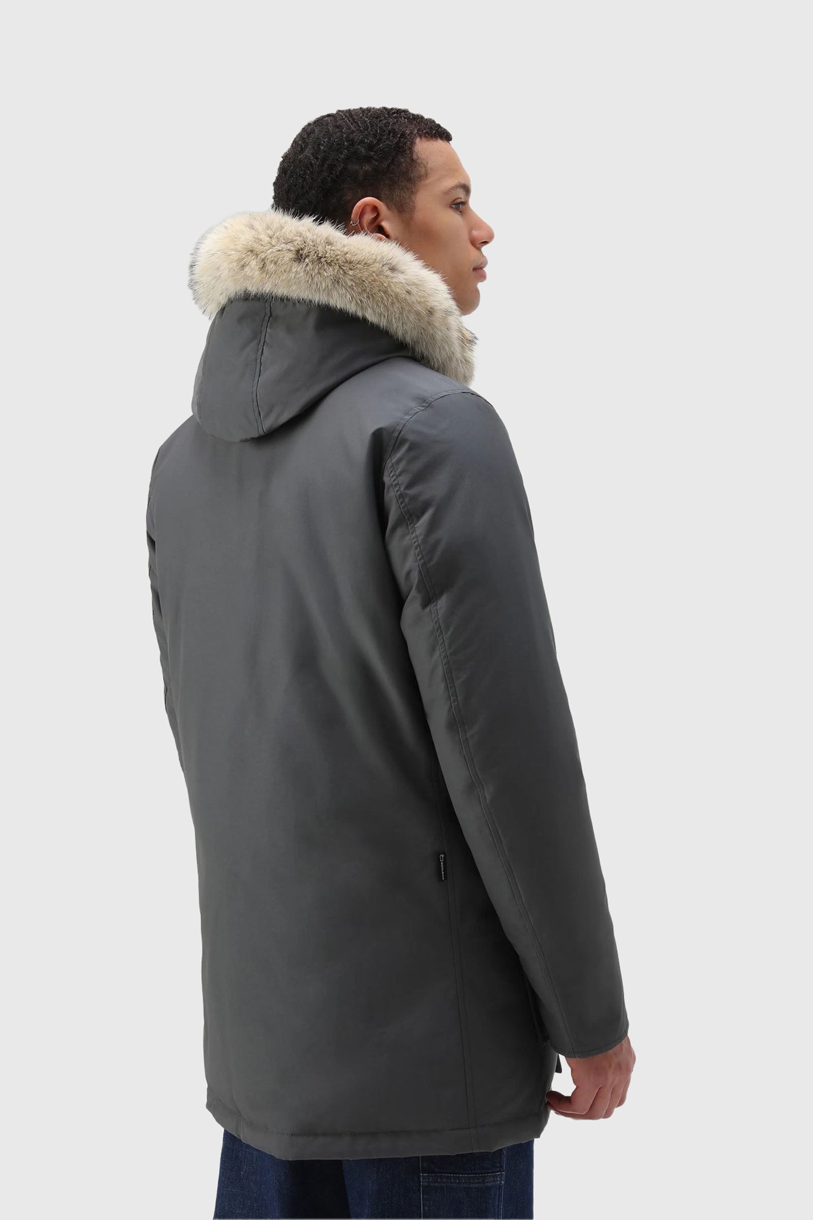Woolrich Arctic Parka Ramar Cloth con Pelliccia Removibile Grigio - 3