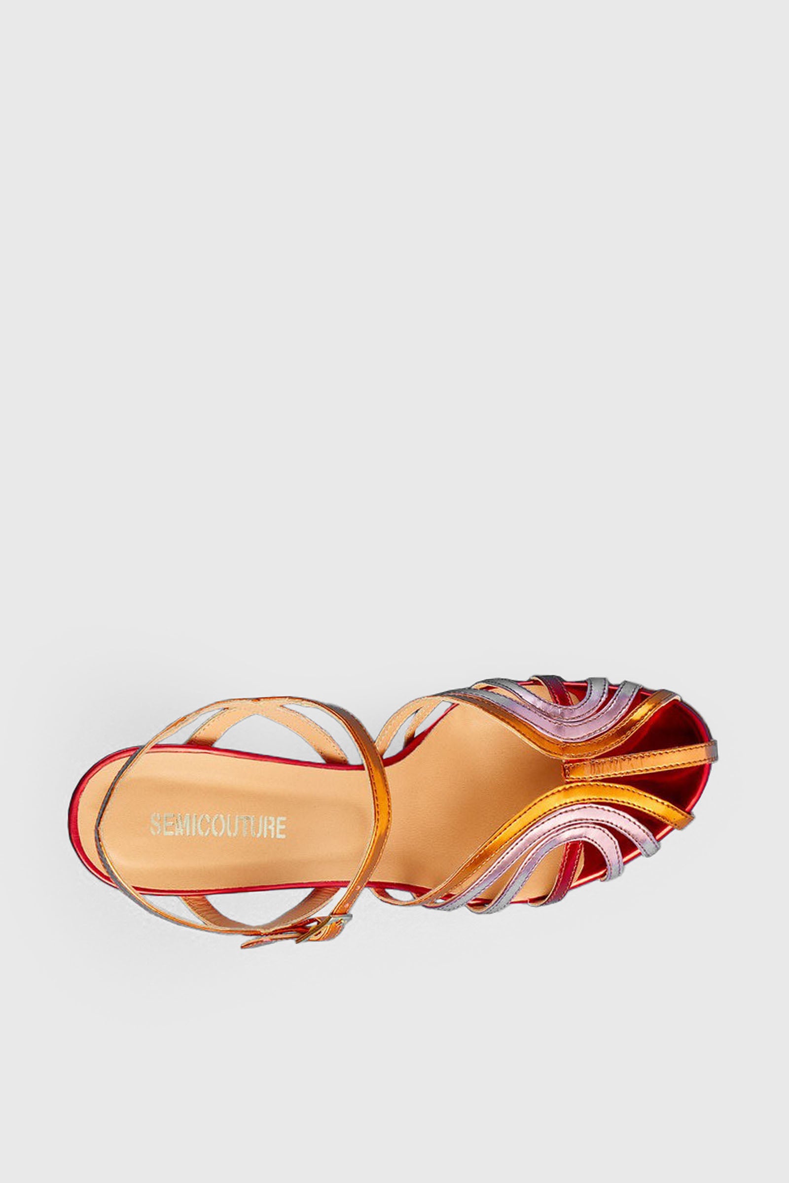 Semicouture Sandalo Olimpia Gabbietta Tricolore  Arancio - 4