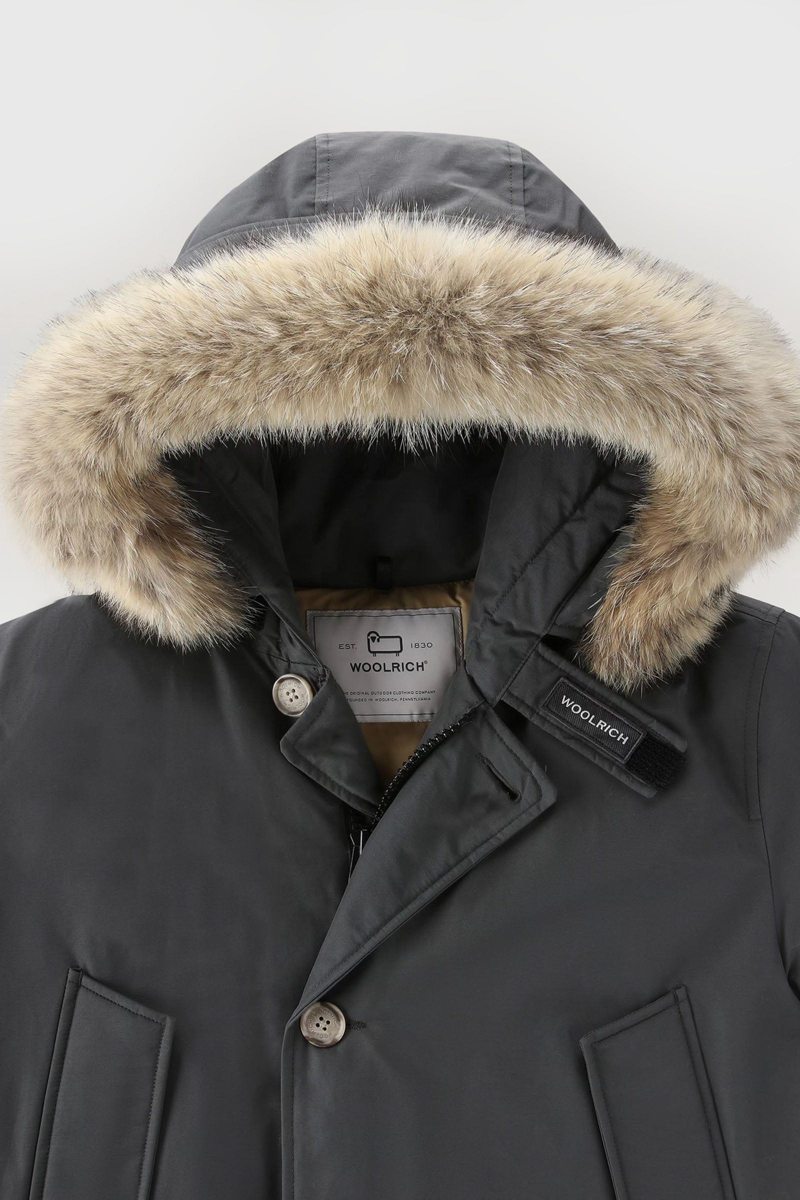 Woolrich Arctic Parka Ramar Cloth con Pelliccia Removibile Grigio - 5