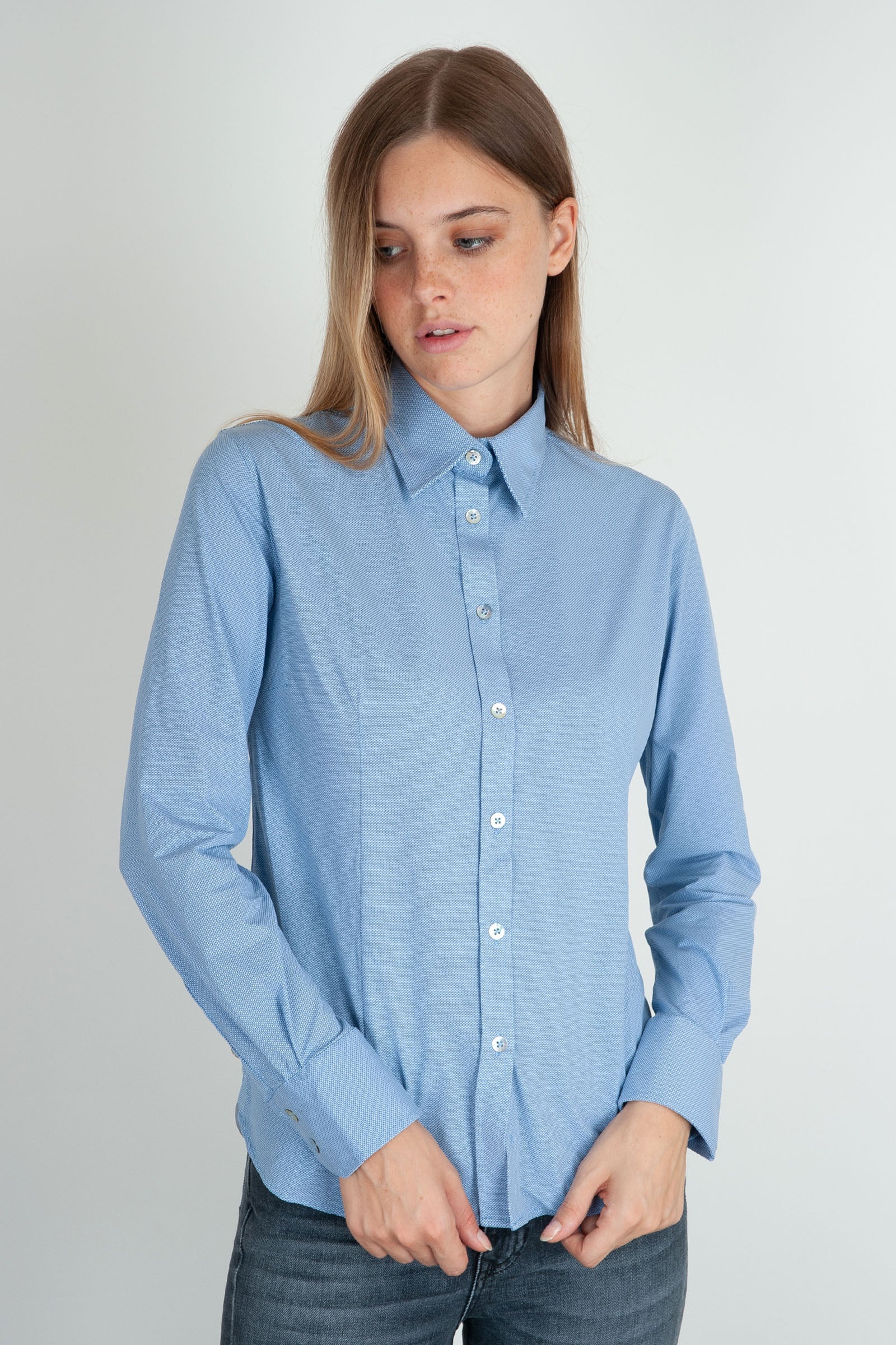 RRD Camicia Oxford Jacquard Blu in Materiale - 1